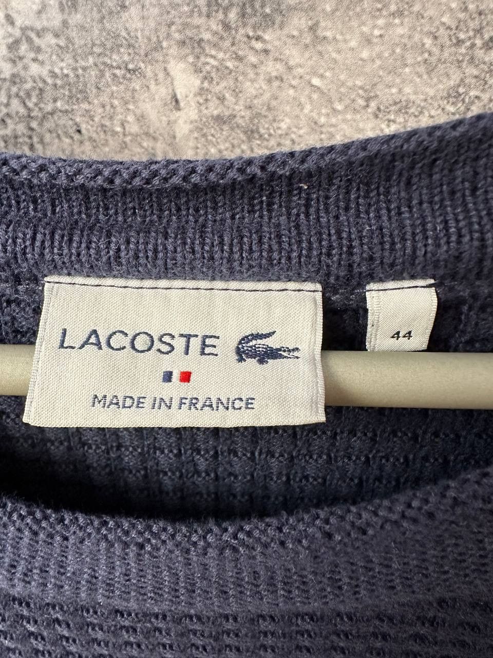 Lacoste Lacoste Waffle Knit Sweater - Made in France - Navy Pullover Size US XL / EU 56 / 4 - 10 Thumbnail