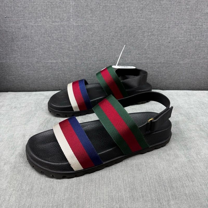 Gucci Gucci Men's Wide Strap Sandals in Green and Red 0079 | Grailed