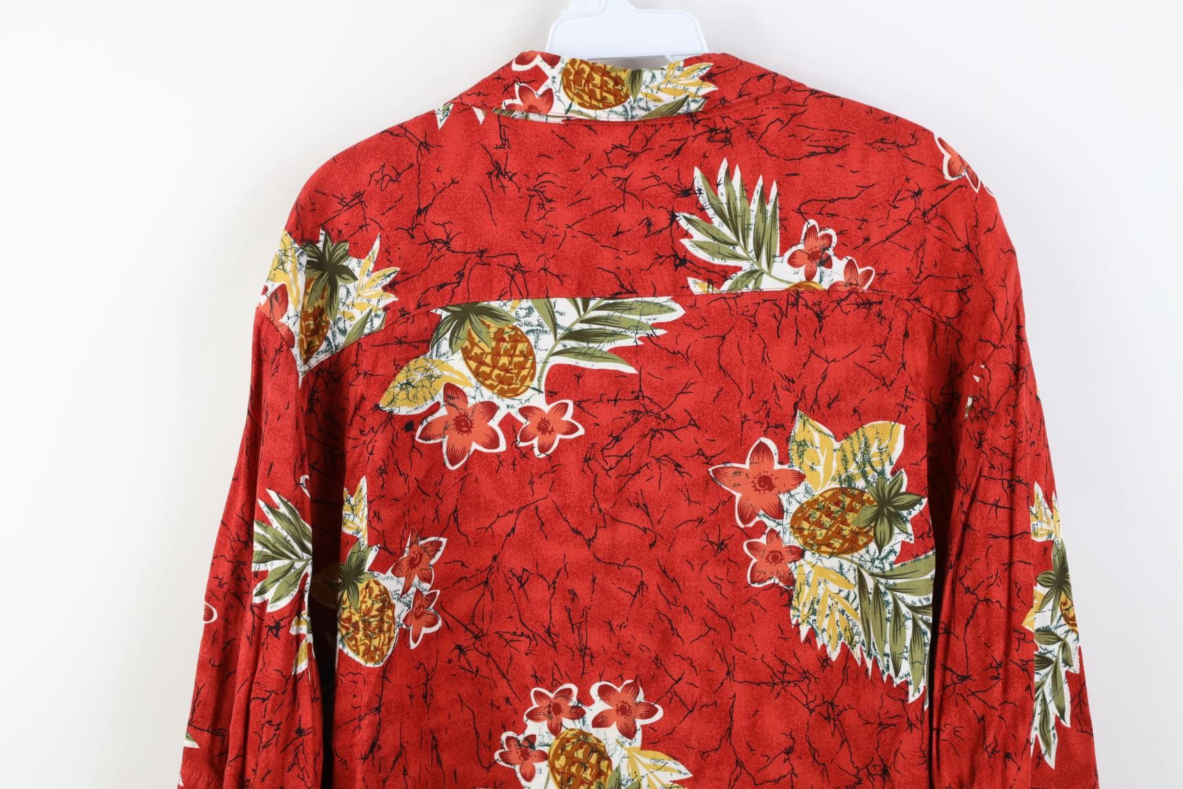Vintage Vintage 90s Streetwear Gabardine Pineapple Flower Shirt Size US XL / EU 56 / 4 - 9 Thumbnail