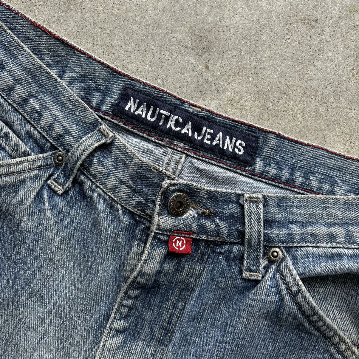 Nautica × Vintage vintage Y2K NAUTICA JEANS Distressed Baggy Cargo jorts short Size US 32 / EU 48 - 6 Thumbnail