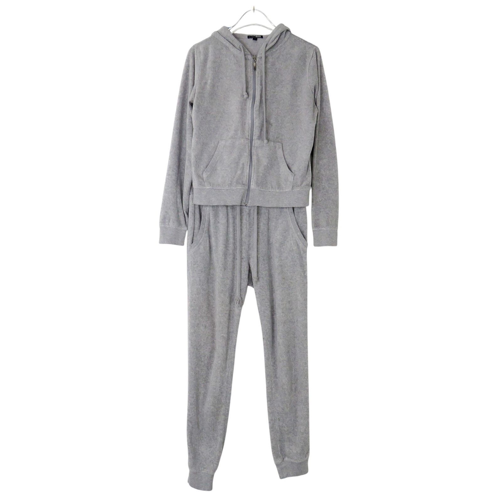 Other Fashion Nova Gray Velour Tracksuit Matching Set XS Size XS / US 0-2 / IT 36-38 - 1 Thumbnail