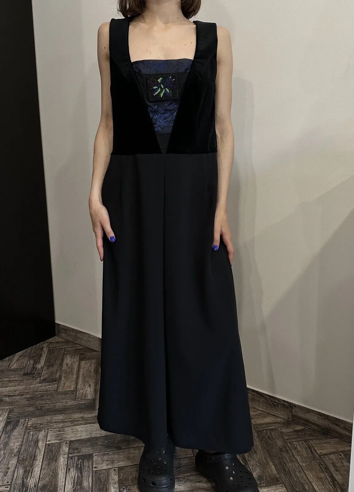 Sportalm Kitzbuhel Sportalm Kitzbuhel Velour Maxi Long Dress Womens Black Size XS / US 0-2 / IT 36-38 - 2 Thumbnail