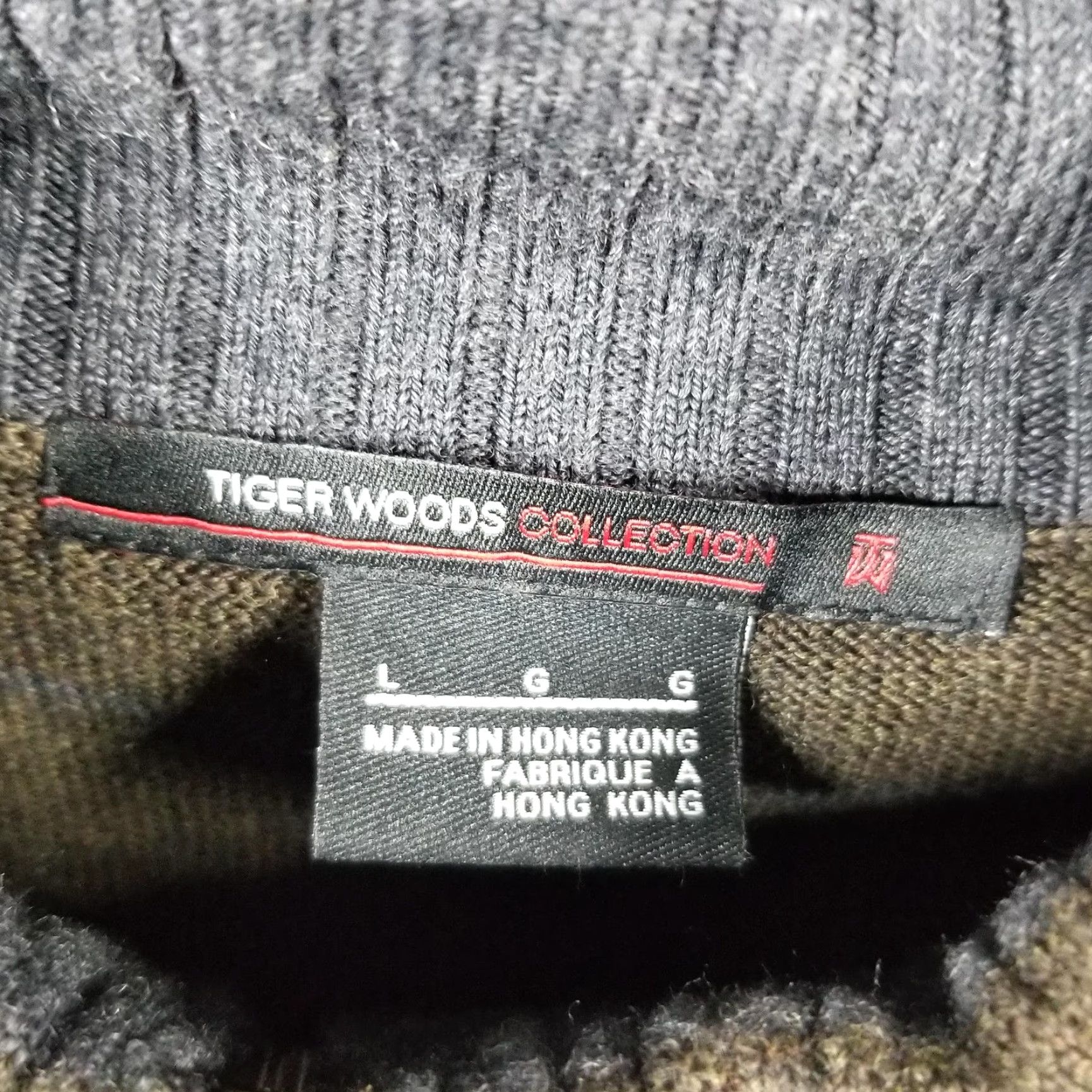 Vintage VINTAGE Tiger Woods Collection Sweater Shirt Mens L Wool 1/4 Zip Mock Neck Pullover Golf Classic Brown Striped 90s Men’s Size US L / EU 52-54 / 3 - 7 Thumbnail