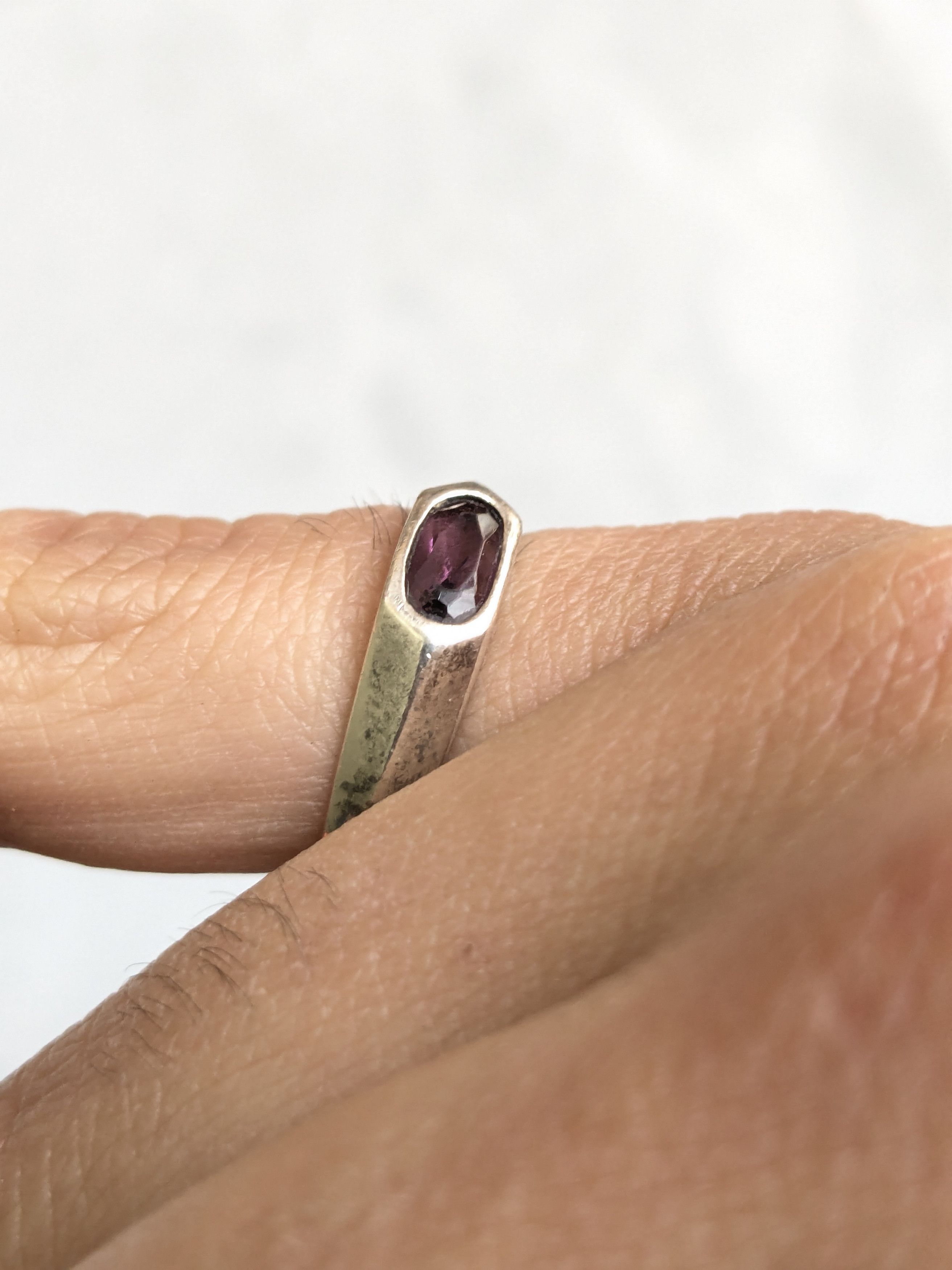 Jewelry Sterling Silver Ring Purple Amethyst Band Size ONE SIZE - 11 Thumbnail