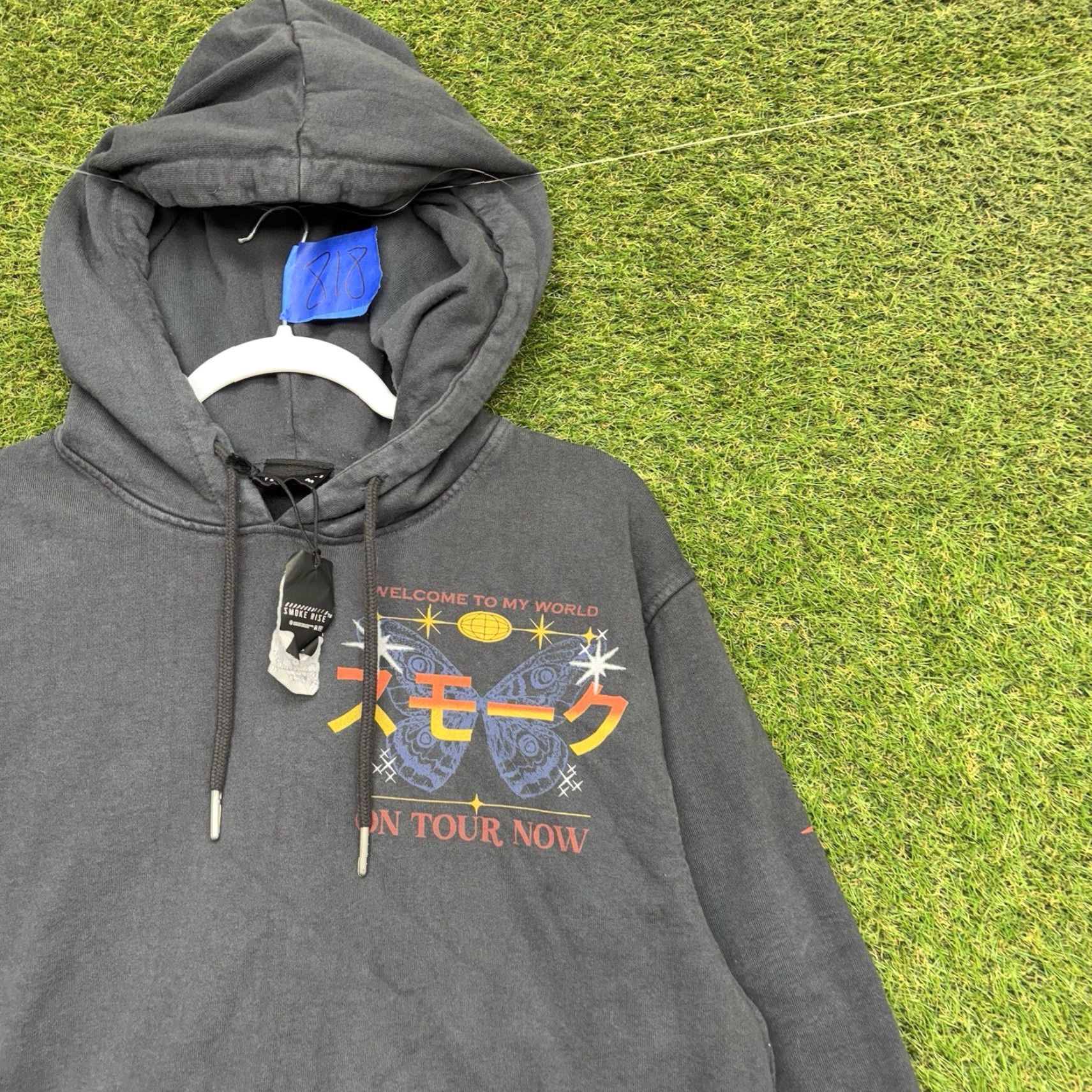 Vintage Smoke Rise Hoodie Mens Medium Graphic Pullover Gray Fleece AOP Y2K Size US M / EU 48-50 / 2 - 2 Thumbnail