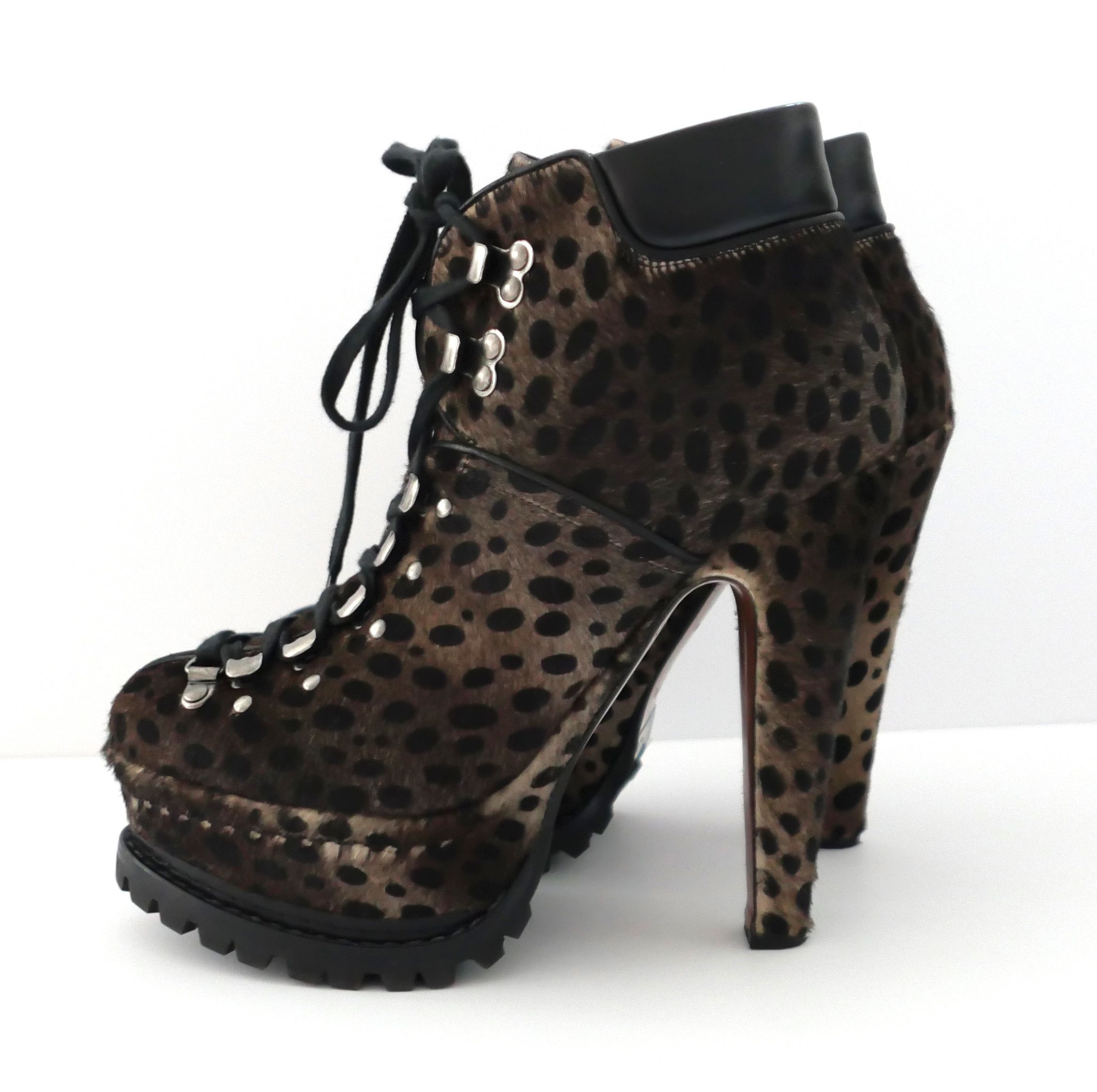 Alaia Alaia Leopard Calf Skin Platform Ankle Boots Size US 7 / IT 37 - 1 Thumbnail