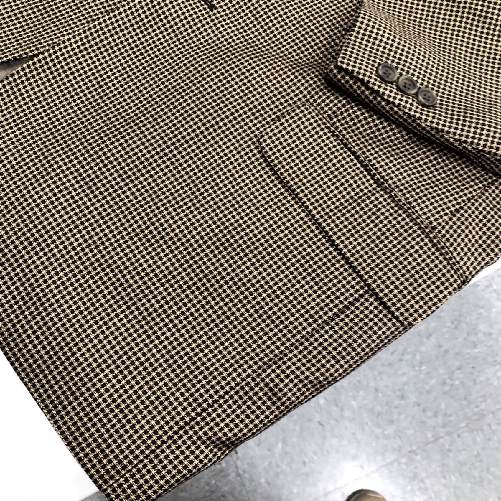 Jack Victor VINTAGE Jack Victor Montreal Blazer Mens 46R Beige Plaid Wool Silk Sport Coat Jacket Size 46R - 6 Thumbnail