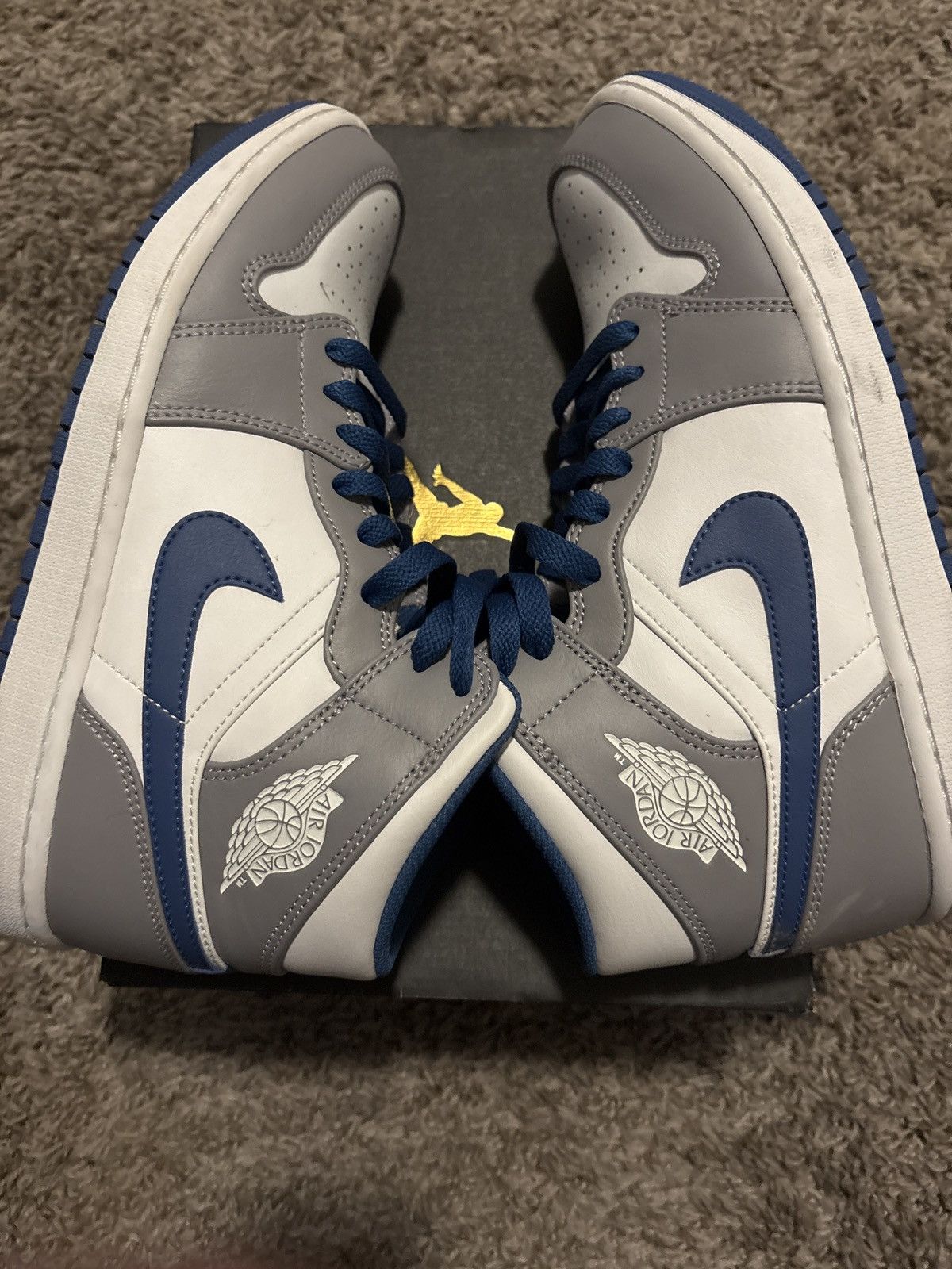 Nike Air Jordan 1 Mid ‘Cement True Blue’ Size US 9.5 / EU 42-43 - 5 Thumbnail
