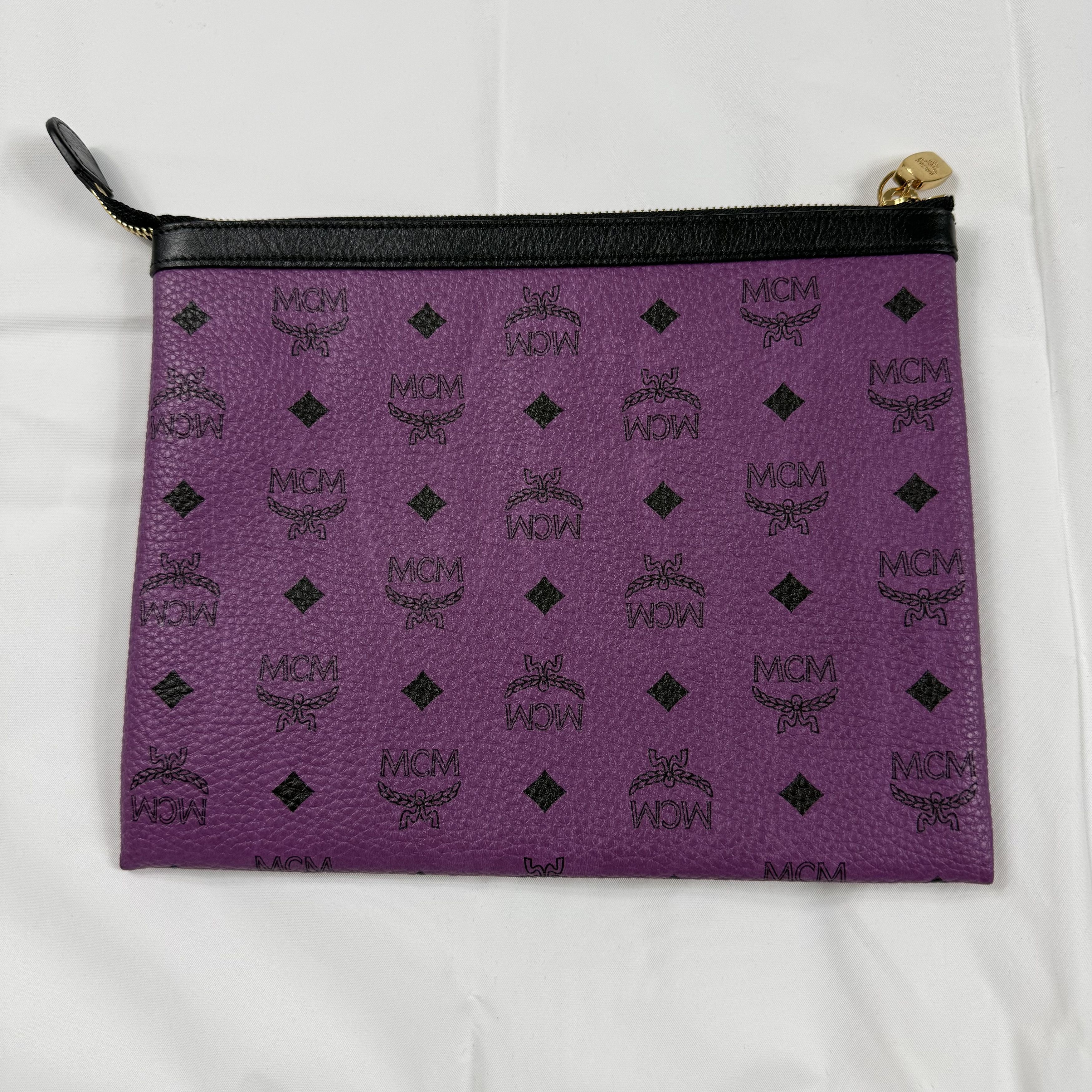 MCM MCM Purple Visetos Monogram Coated Canvas Pouch Leather Size ONE SIZE - 1 Thumbnail