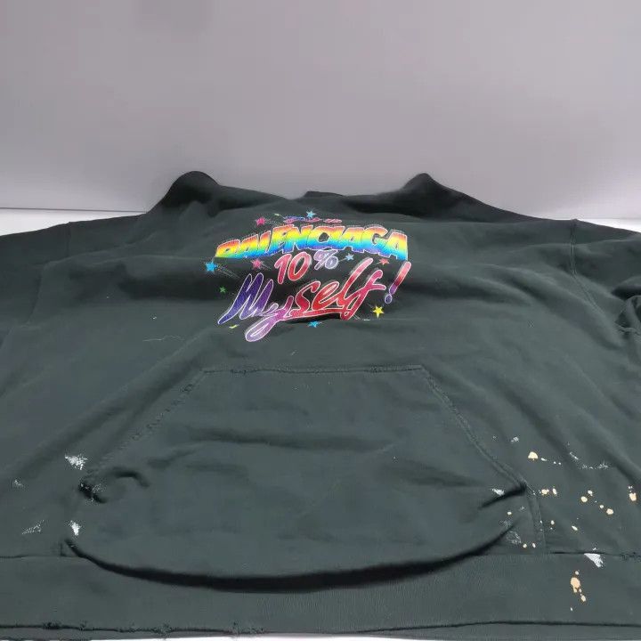 Balenciaga Balenciaga Balenciaga Black Colorful Logo Distressed Hoodi Size US M / EU 48-50 / 2 - 8 Thumbnail