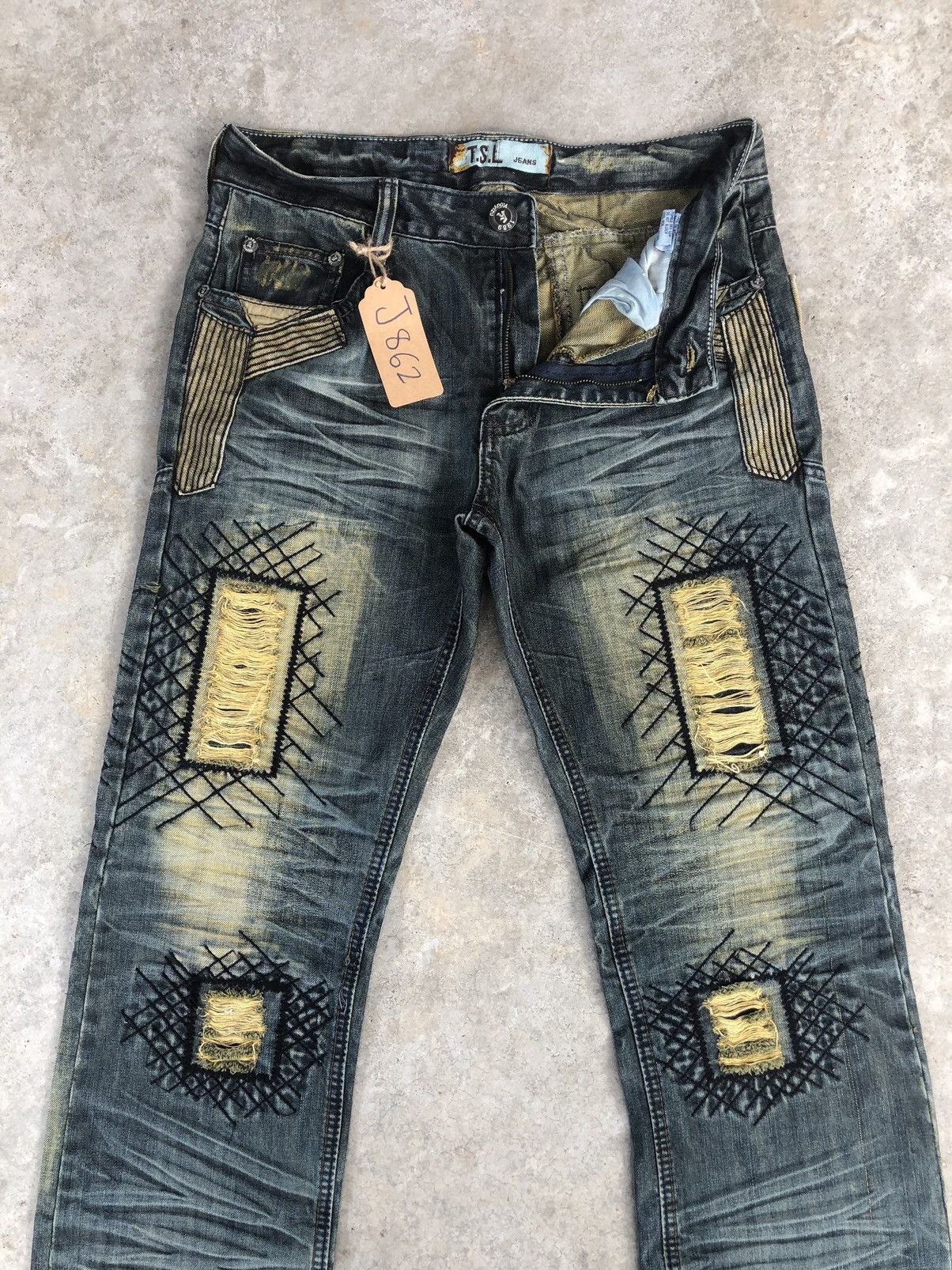 Who Decides War Japanese Kouyizu Distressed Jeans Patchwork Size US 32 / EU 48 - 3 Thumbnail