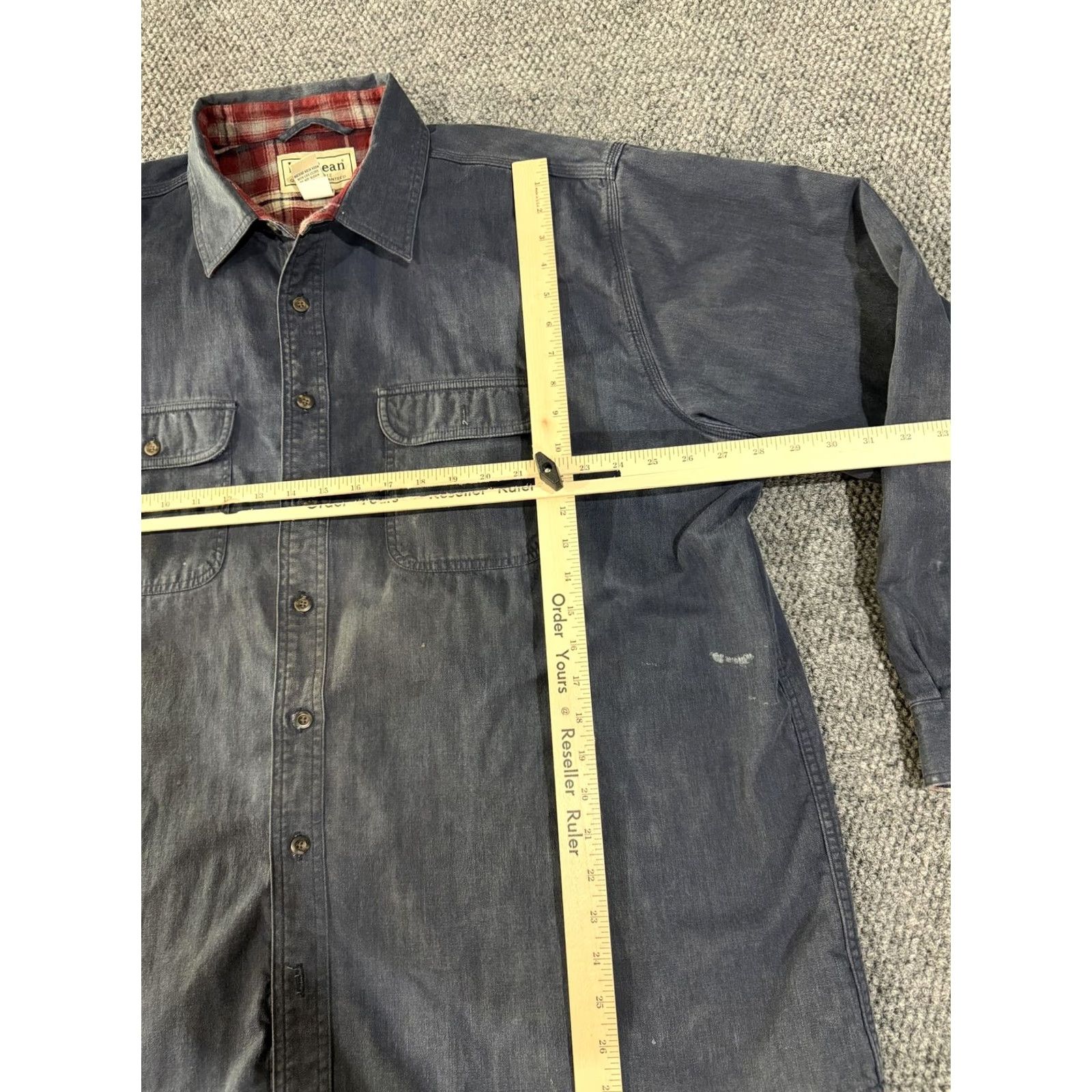 Vintage VINTAGE L.L.Bean Shirt Mens 2XL Blue Denim Flannel Lined Button Front Long Sleeve Casual Size US XXL / EU 58 / 5 - 7 Thumbnail