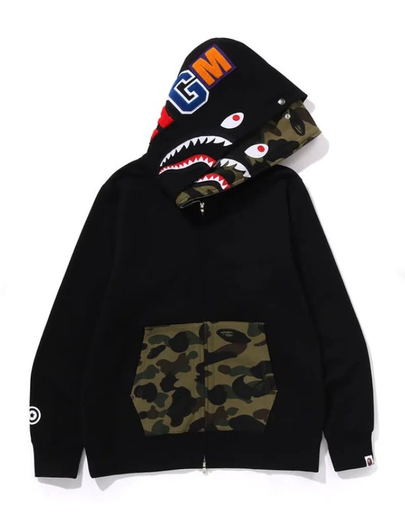 Bape Bape Shark Zip Hoodie Size ONE SIZE - 1 Thumbnail