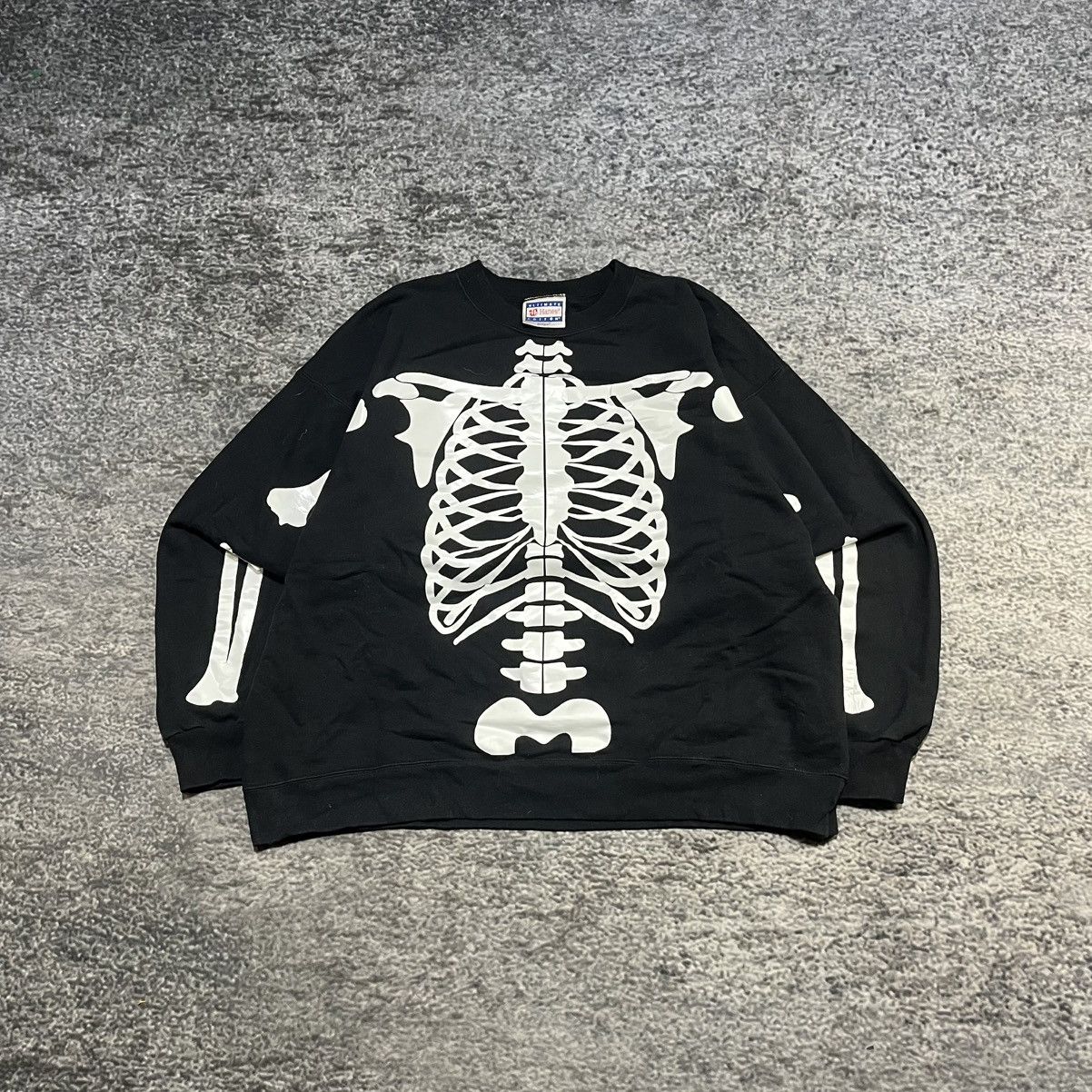 Vintage Vintage 90s Skeleton Grunge Skater Halloween Horror Crewneck Size US XL / EU 56 / 4 - 1 Thumbnail