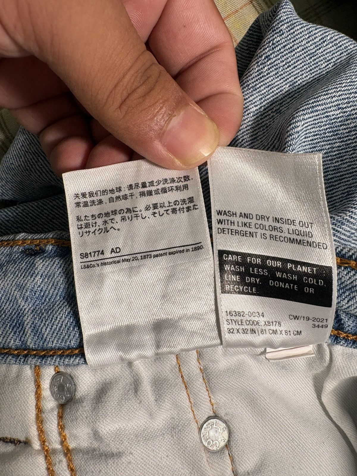 Levi's Levi's Distressed Straight Jeans Built-in Drawstring 32x32 Size US 32 / EU 48 - 10 Thumbnail