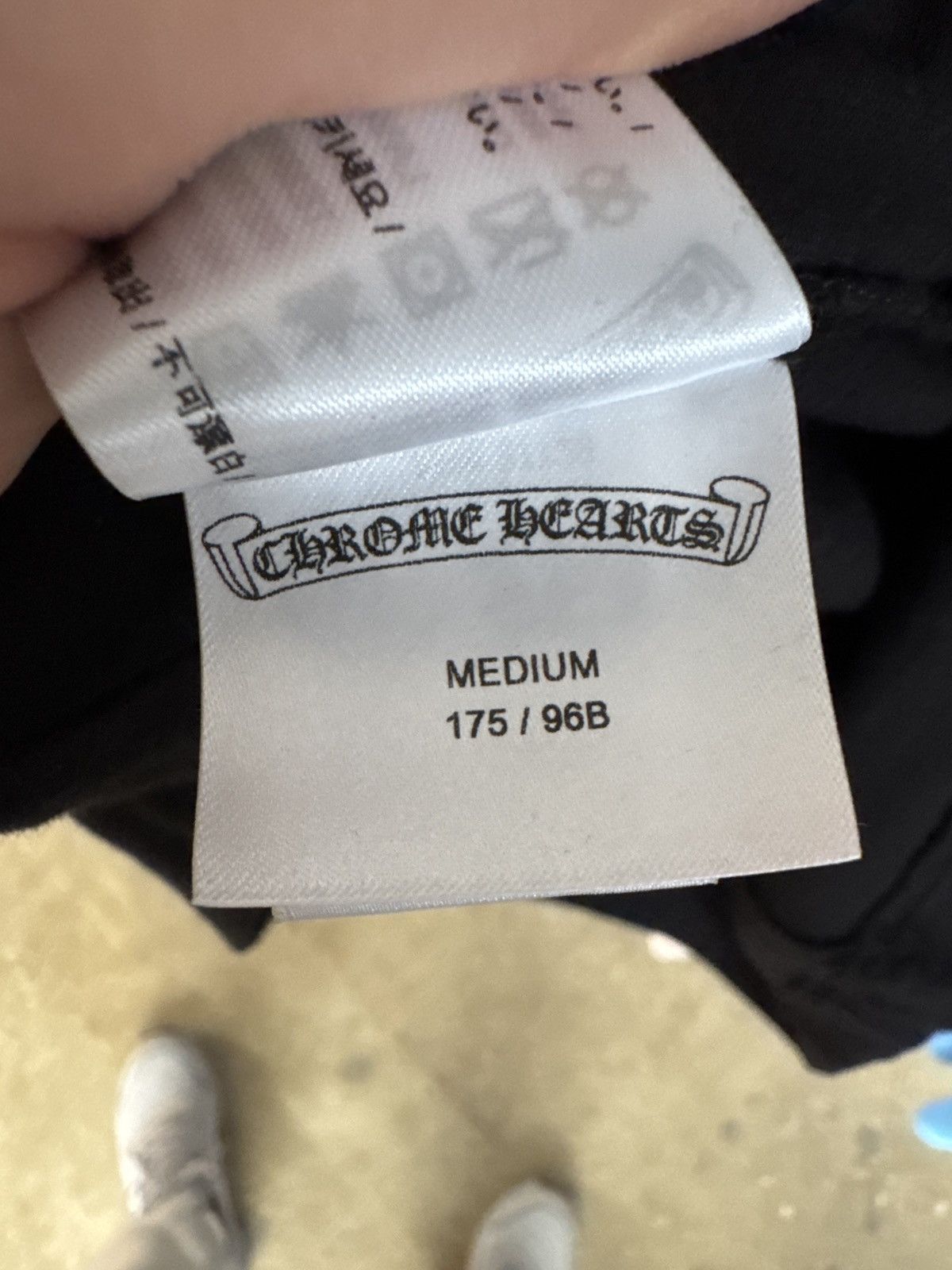Chrome Hearts Purple Neck Logo Long Sleeve Pocket T-Shirt 'Black' Size US M / EU 48-50 / 2 - 6 Thumbnail