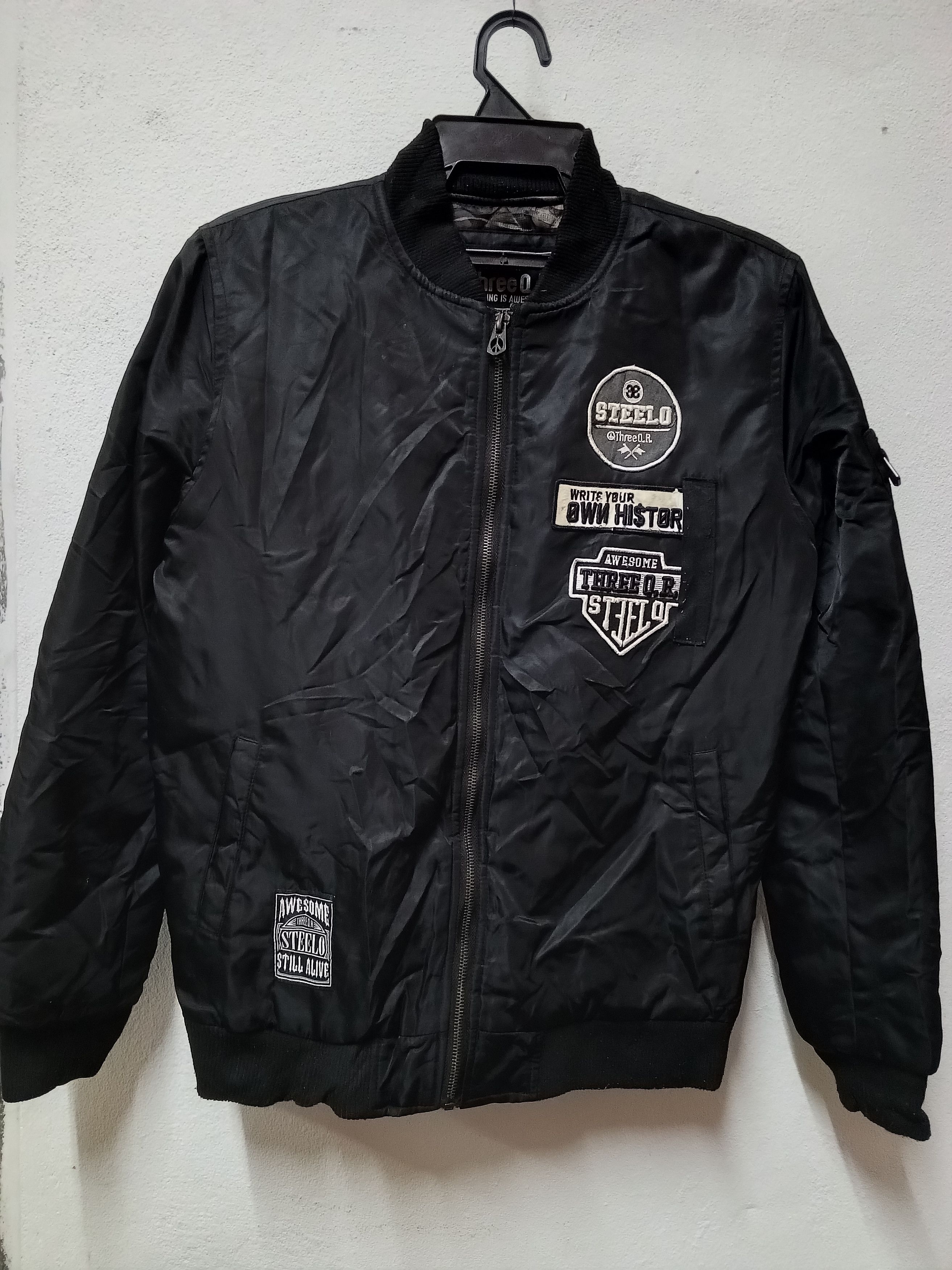 Japanese Brand × Vintage THREE Q.R BOMBER JACKET ZIPPER Size US L / EU 52-54 / 3 - 1 Thumbnail