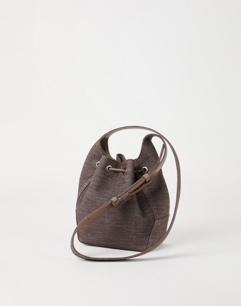 Brunello Cucinelli o1la1rc1a0326 Size: OS / BC Duo Small Bucket Bag in Brown Size ONE SIZE - 2 Thumbnail