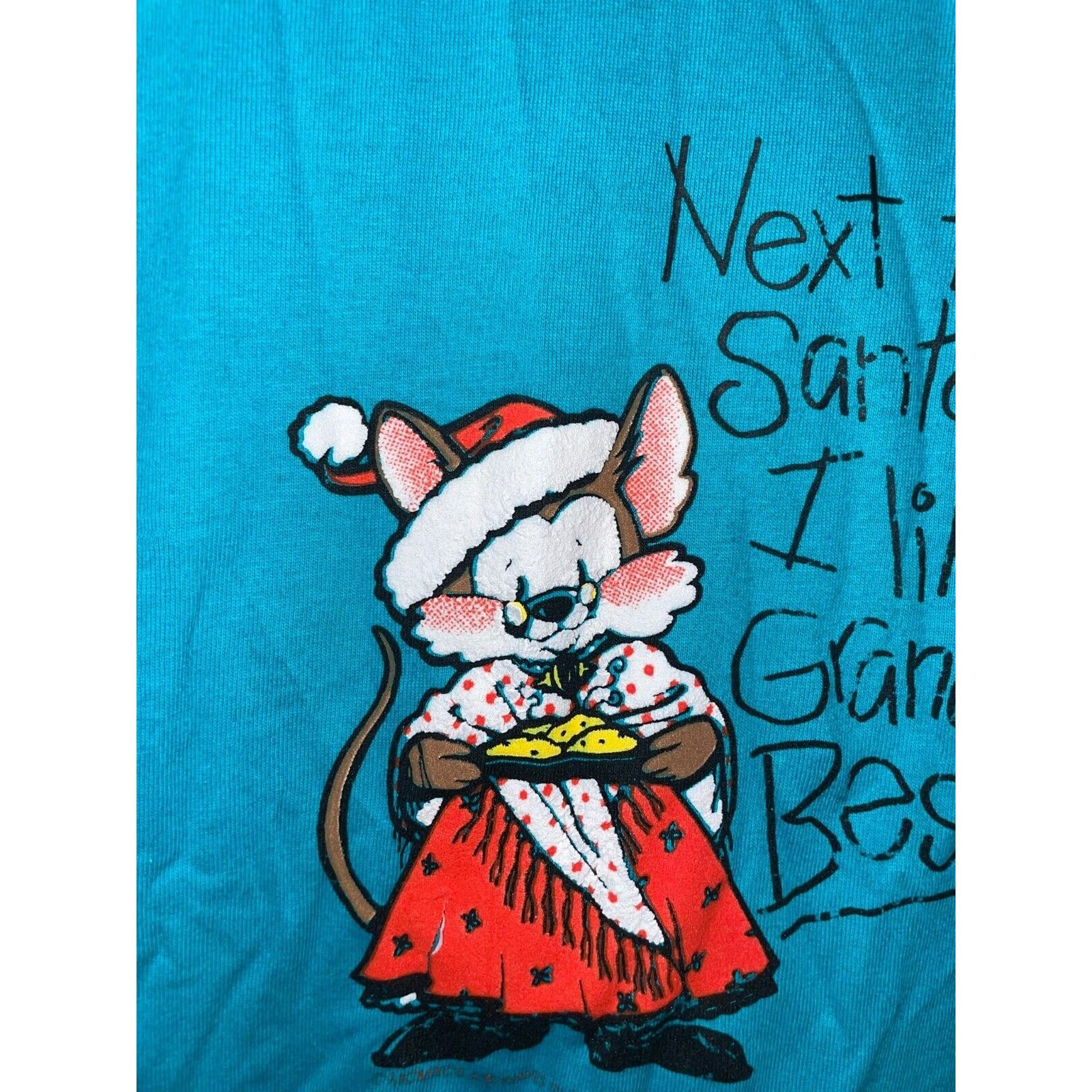 Jerzees Vintage Mouse Christmas Shirt I Like Grandma Tee VTG 90s L Size US L / EU 52-54 / 3 - 3 Thumbnail