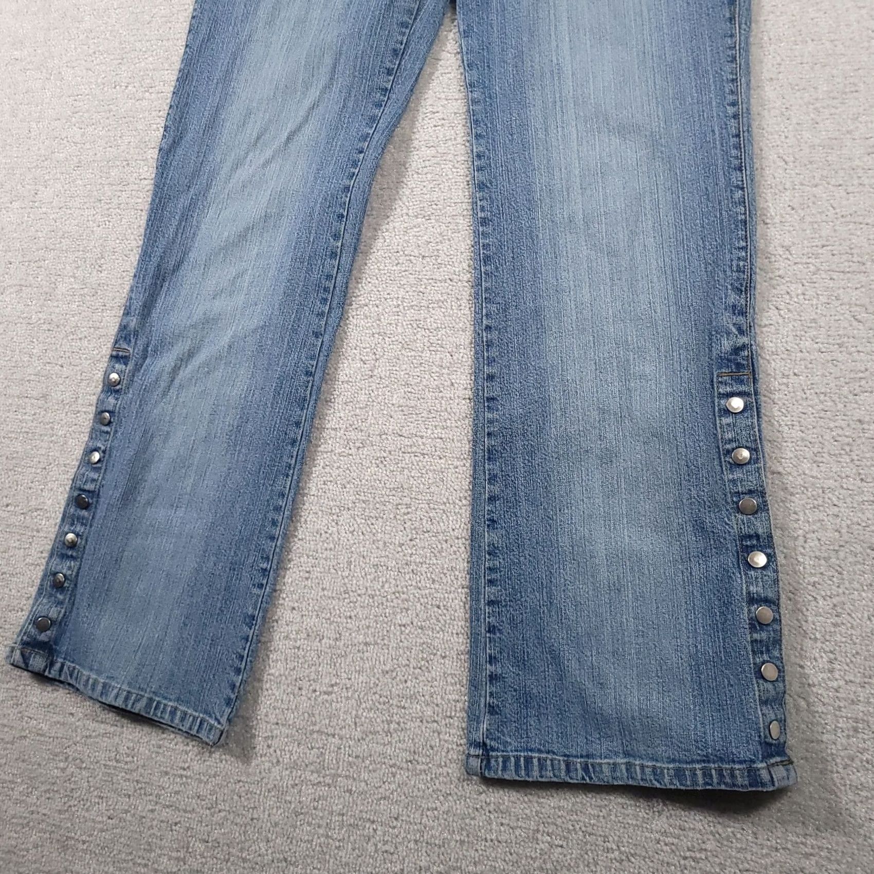 Denime Ruff Hewn Jeans Women's 10 Boot Snap Leg Y2K Retro Denim Jeans Size 32" / US 10 / IT 46 - 4 Thumbnail