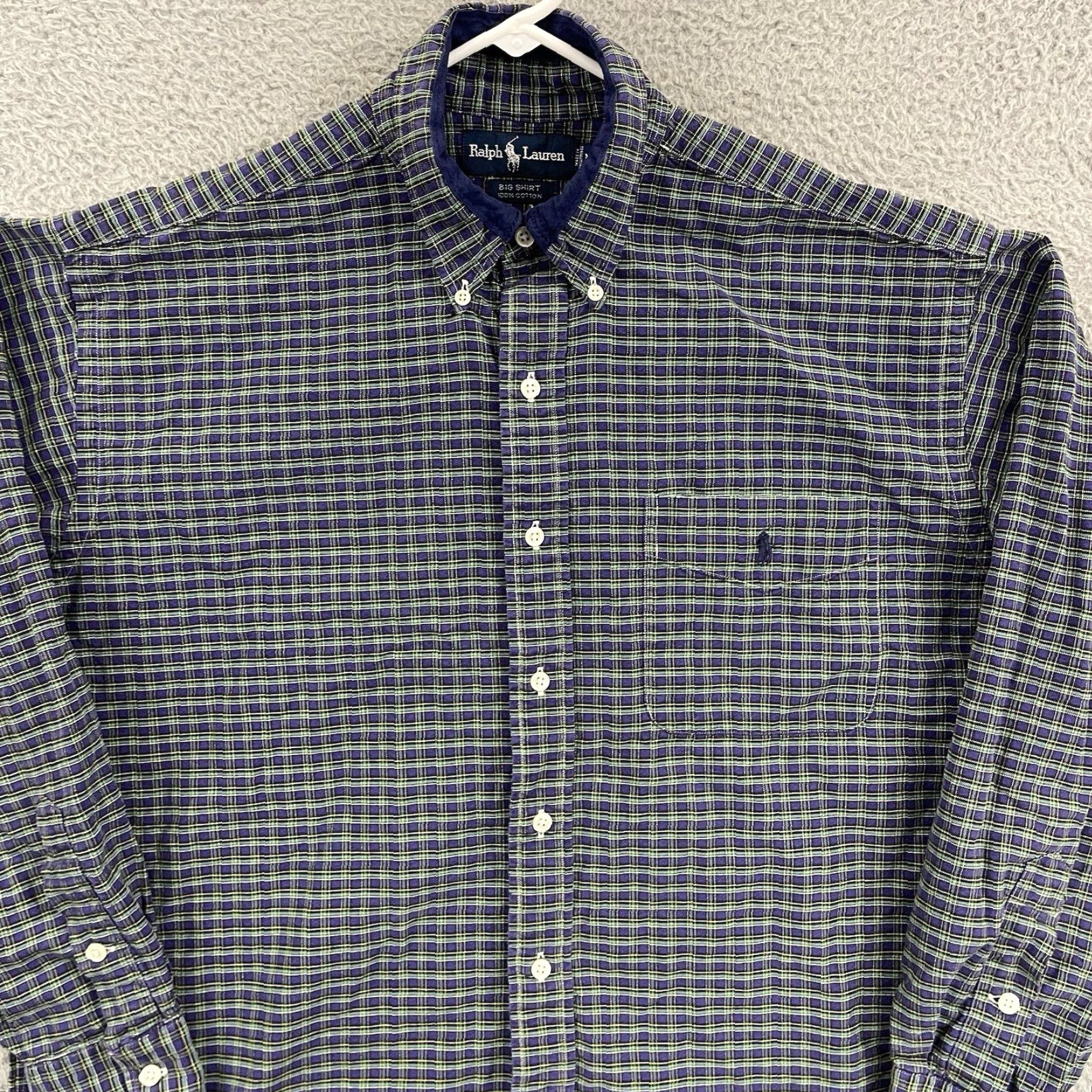 Polo Ralph Lauren VINTAGE Polo Ralph Lauren Shirt Mens M Purple Green Check Plaid Long Sleeve Casual Size US M / EU 48-50 / 2 - 3 Thumbnail
