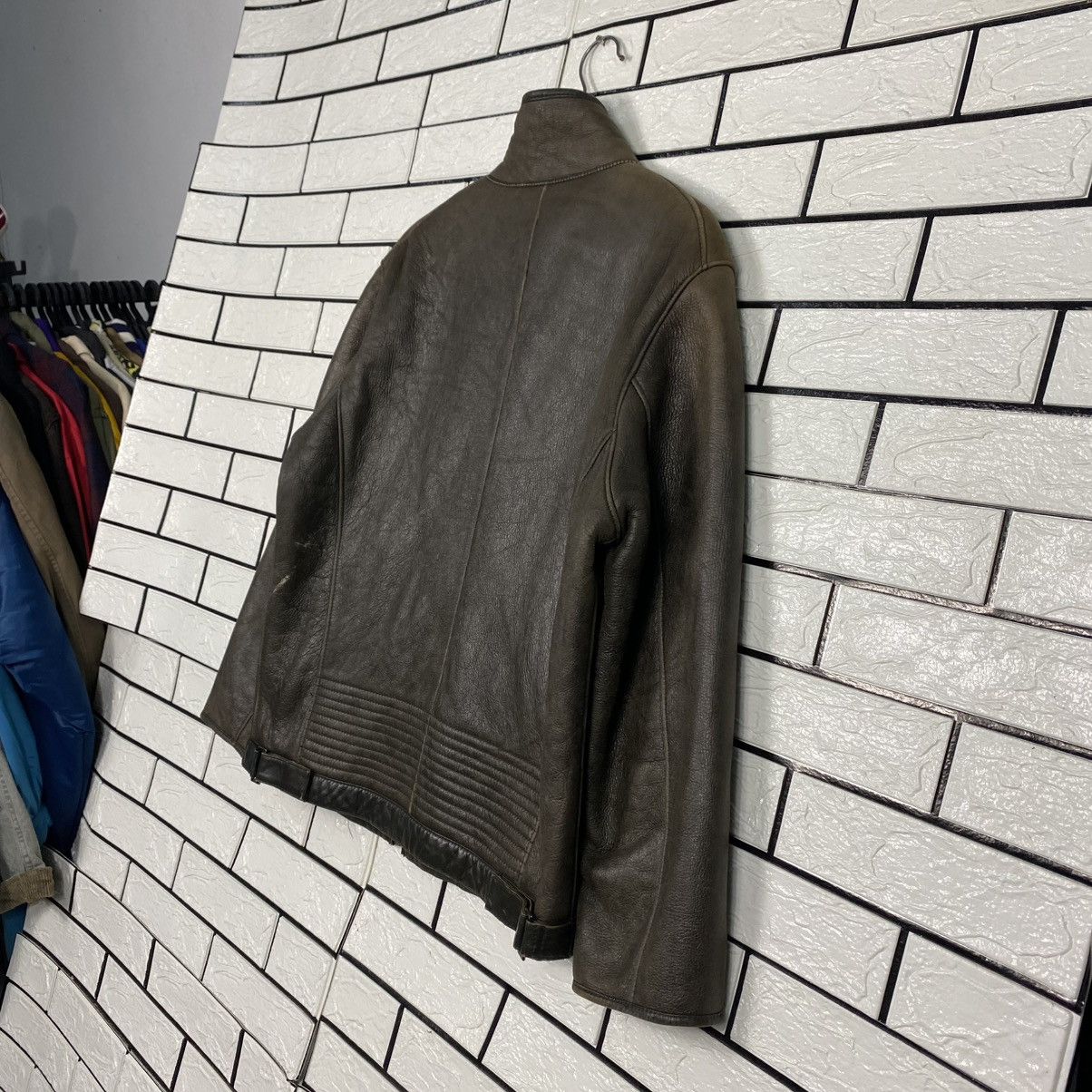 Hugo Boss 🔥VINTAGE LEATHER JACKET HUGO BOSS SHEARLING BLANKET Size US S / EU 44-46 / 1 - 11 Thumbnail