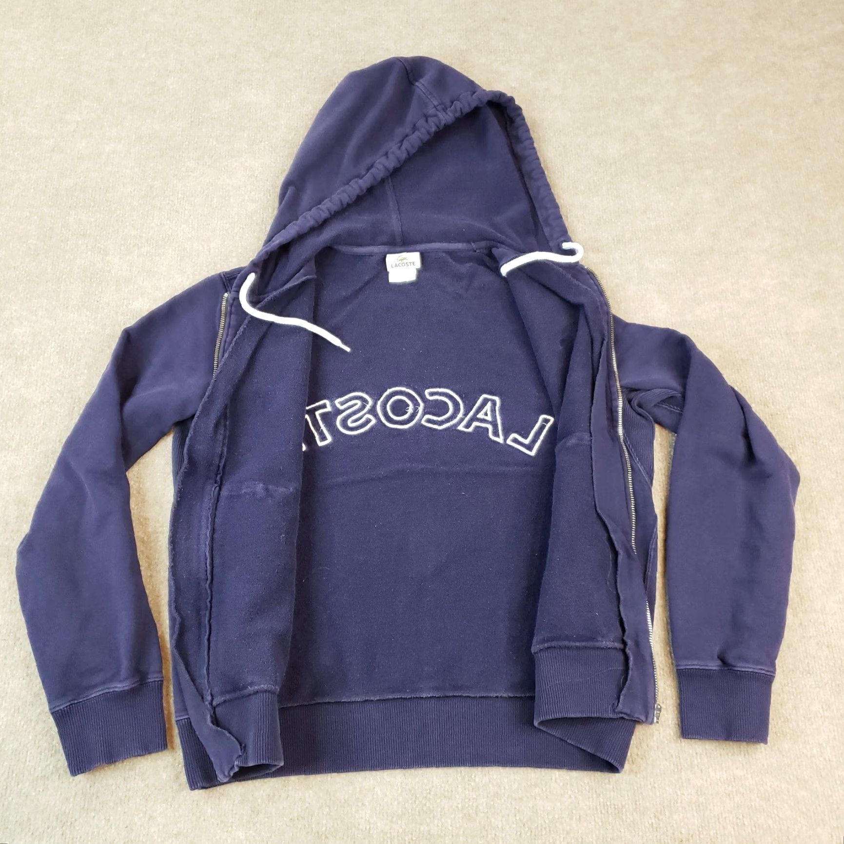 Lacoste Lacoste Blue Hooded Full Zip Sweatshirt Womens Medium Casual Cotton Size S / US 4 / IT 40 - 6 Thumbnail
