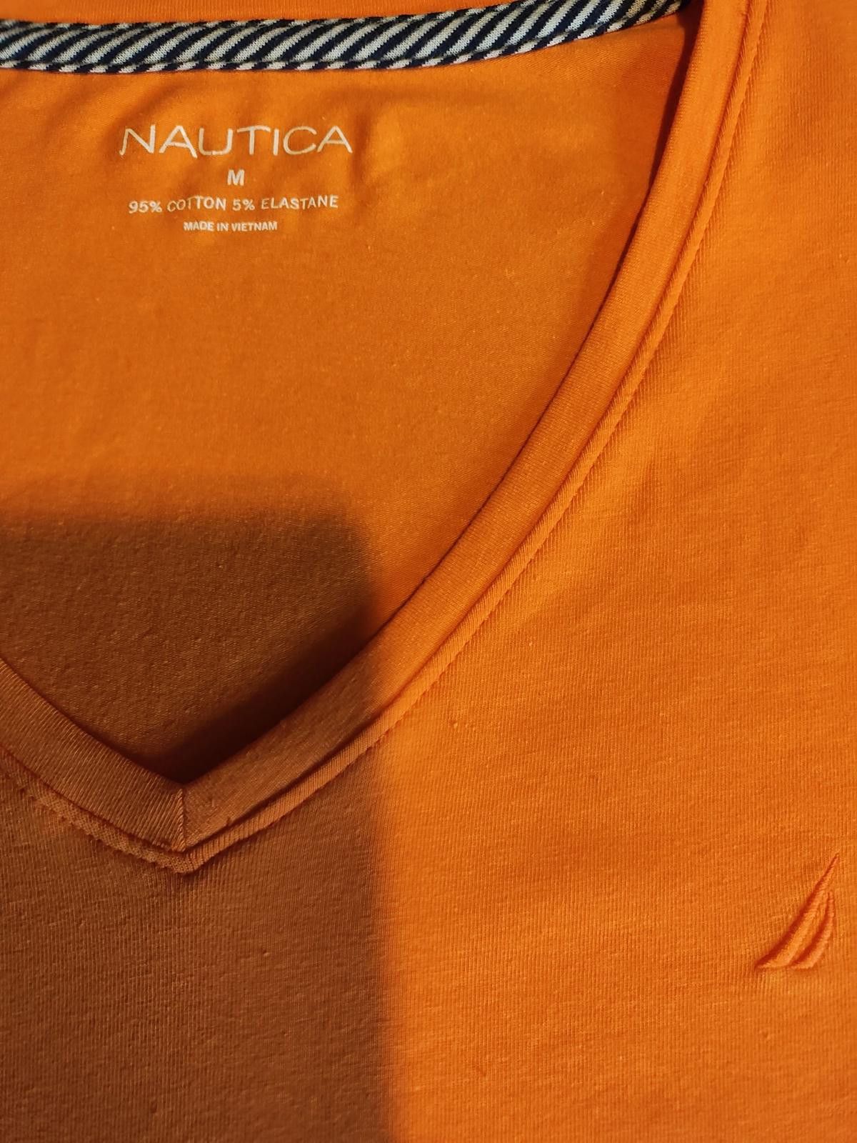 Nautica Nautica Women's Orange V-Neck T-Shirt Size M / US 6-8 / IT 42-44 - 6 Thumbnail