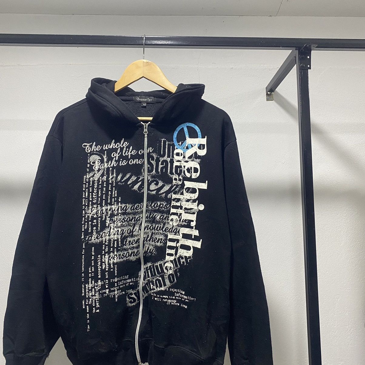 Japanese Brand Sick☠️ Beaumont Carr Poem Wording Zipper Hoodie Punk Grunge Size US L / EU 52-54 / 3 - 2 Thumbnail