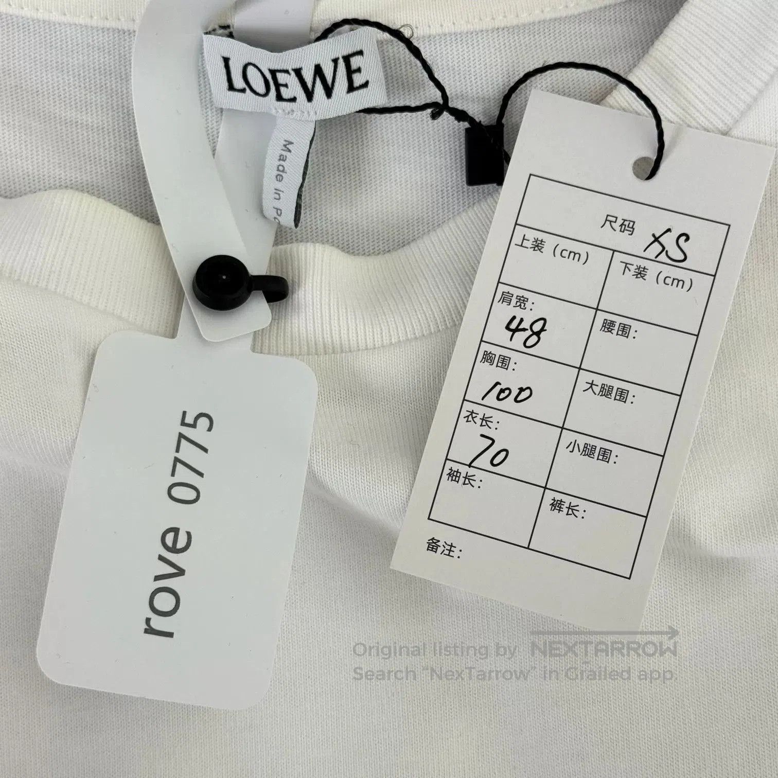 Loewe Loewe White Embroidered Logo Short Sleeve Tee. Size XS / US 0-2 / IT 36-38 - 3 Thumbnail