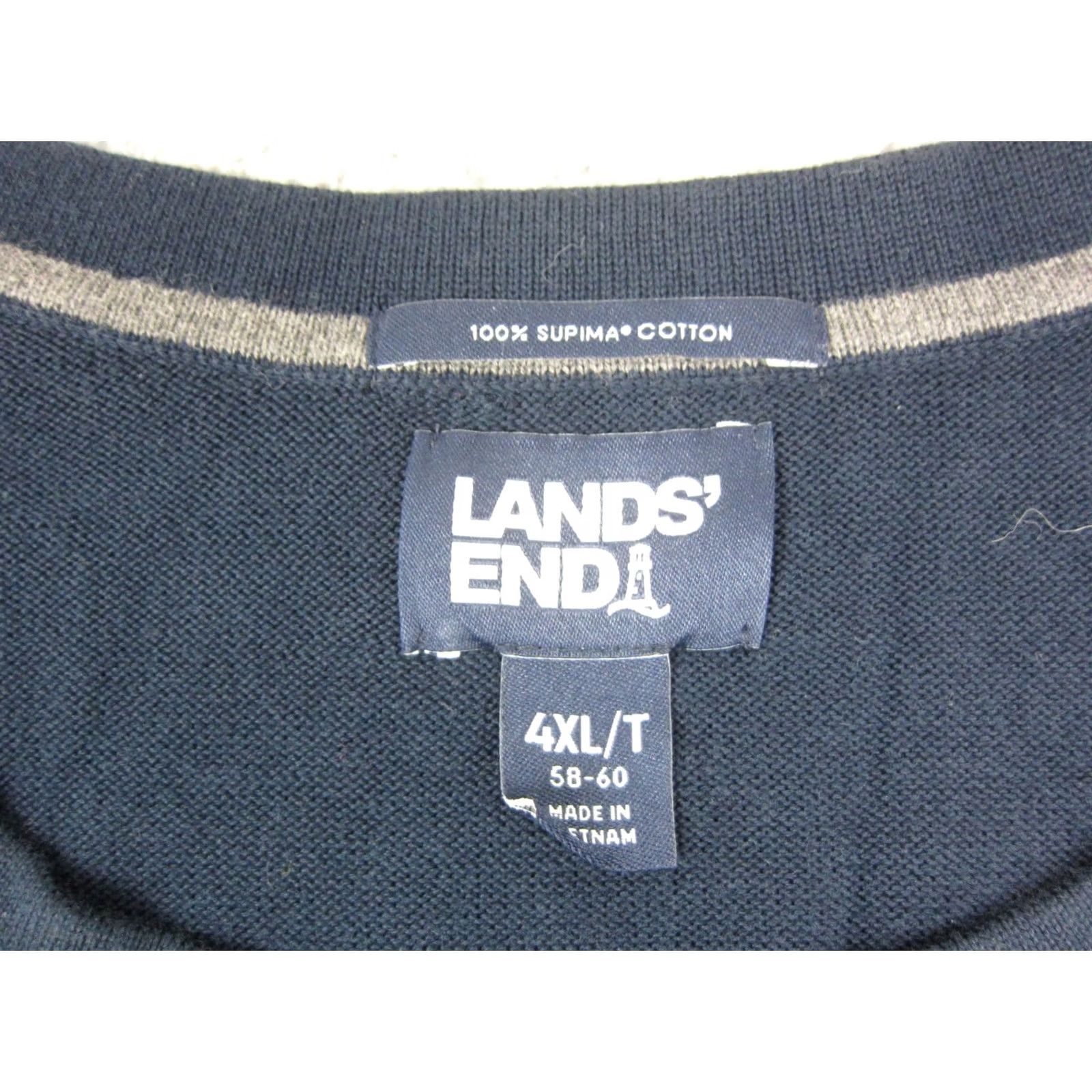 Lands' End Lands' End Sweater Mens 4XLT Blue Pullover Knit Crew Neck Cotton 90s 80s Vintage Big & Tall Mens Size US XXL / EU 58 / 5 - 5 Thumbnail