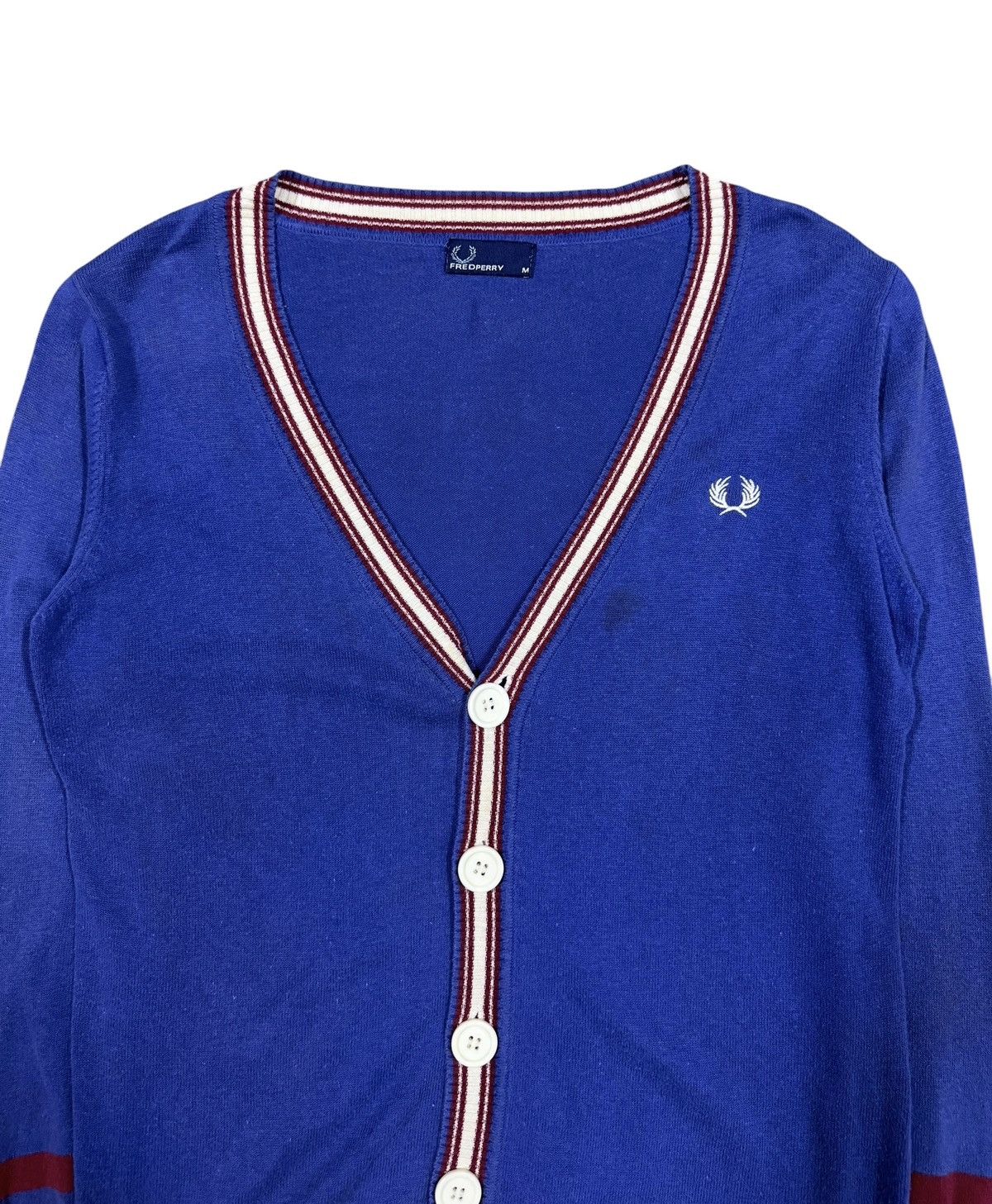 Fred Perry Vtg🔥Fred Perry Tipped Knitted Cardigan Jacket Size US M / EU 48-50 / 2 - 2 Thumbnail