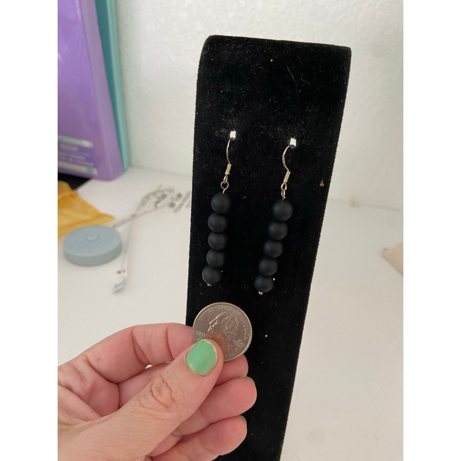 Handmade Onyx earrings Size ONE SIZE - 2 Thumbnail