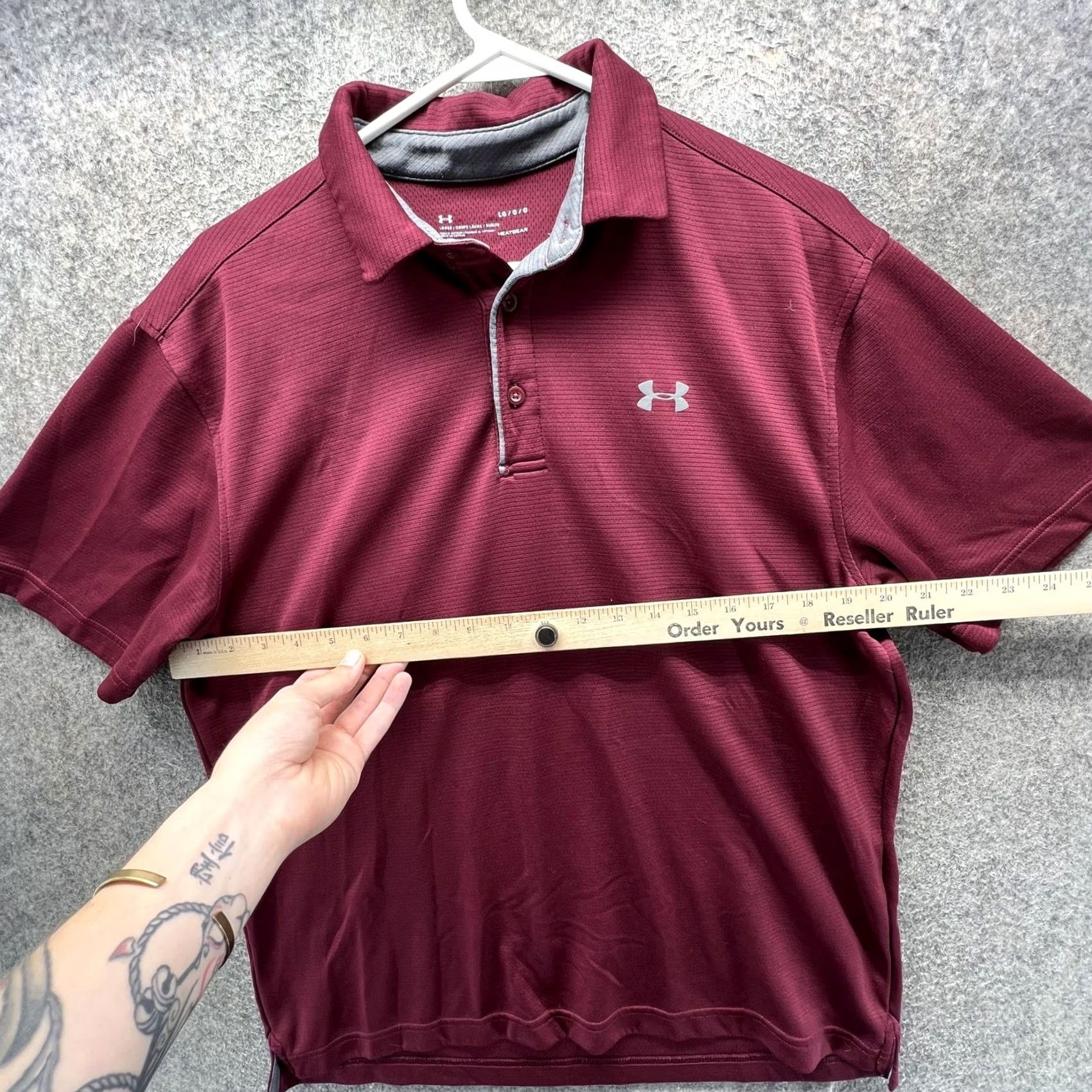 Under Armour Under Armour HeatGear Polo Shirt Mens Large Red Solid Golf Loose Fit Performance Shirt Size US L / EU 52-54 / 3 - 5 Thumbnail