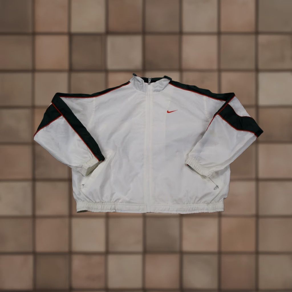 Nike VINTAGE Nike Jacket Mens L White Green Nylon Retro Sport Active Y2K Track Run Size US L / EU 52-54 / 3 - 1 Thumbnail
