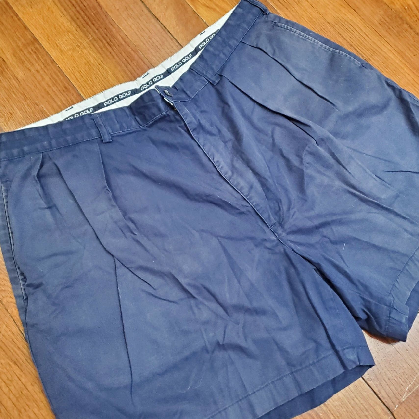 Vintage Polo Golf Shorts Mens 40 Blue Pleated Chino Classic Golf Short 7 Inseam Size US L / EU 52-54 / 3 - 5 Thumbnail