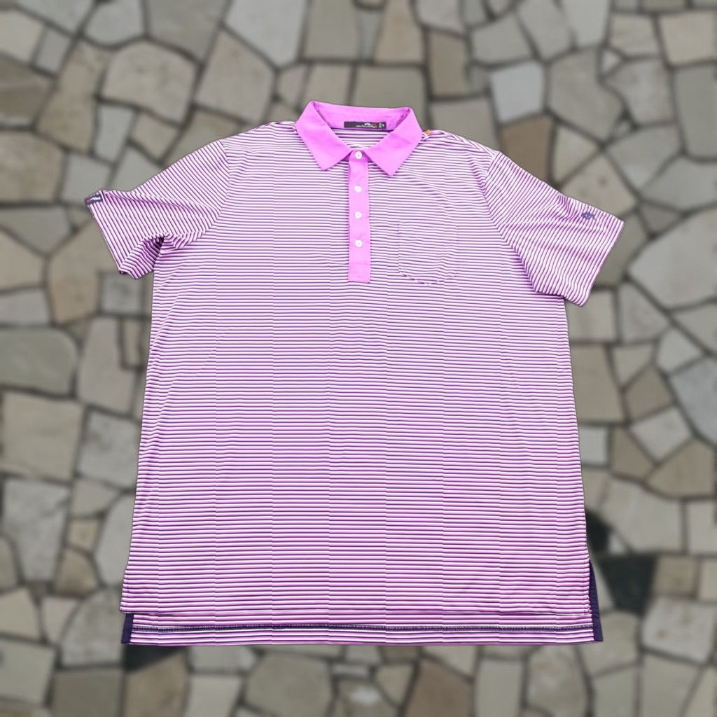 Ralph Lauren RLX Ralph Lauren Polo Shirt Mens XL Pink Purple Stripe Golf Wailea Maui Hawaii Size US XL / EU 56 / 4 - 1 Thumbnail