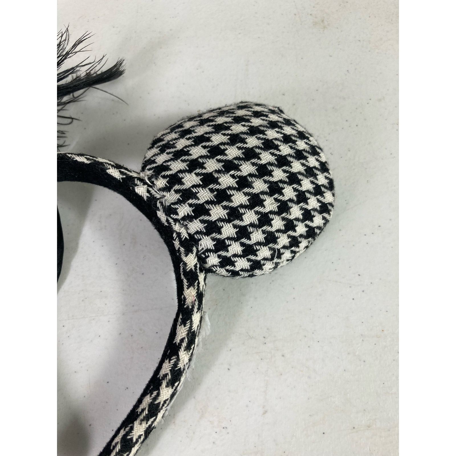 Disney Houndstooth Mickey Ears Black White Disney Parks DAMAGED Size ONE SIZE - 9 Thumbnail
