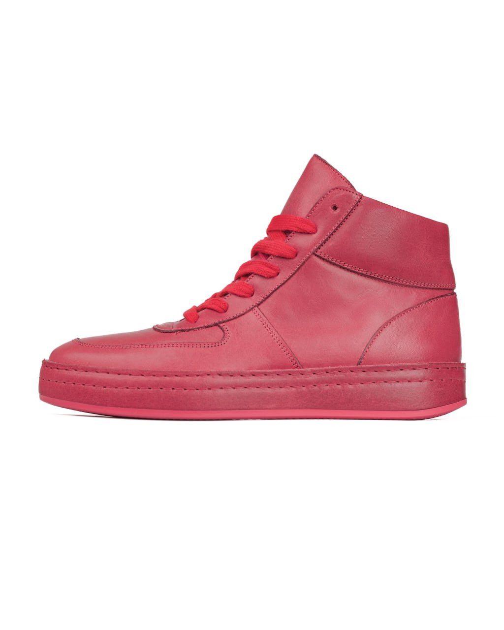 Ann Demeulemeester ANN DEMEULEMEESTER Carmine Leather High-Top Sneakers Size US 7.5 / IT 37.5 - 1 Thumbnail