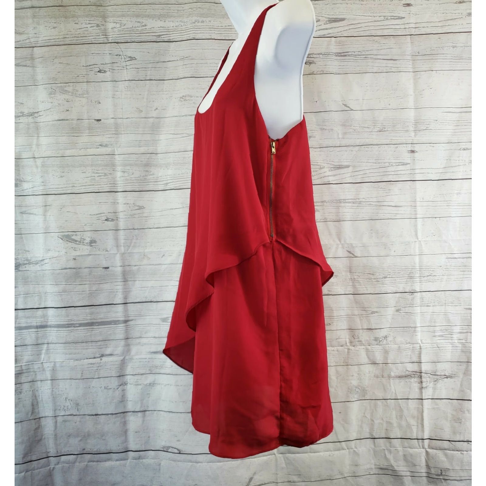 Vintage Silence + Noise Tank Top Womens Small Solid Red Scoop Neck Sleeveless Polyester Casual Size S / US 4 / IT 40 - 2 Thumbnail