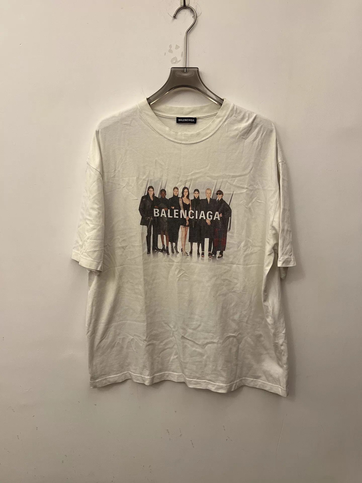 Balenciaga Balenciaga Men's Band Print Logo SS White XL Tee Size US XL / EU 56 / 4 - 1 Thumbnail