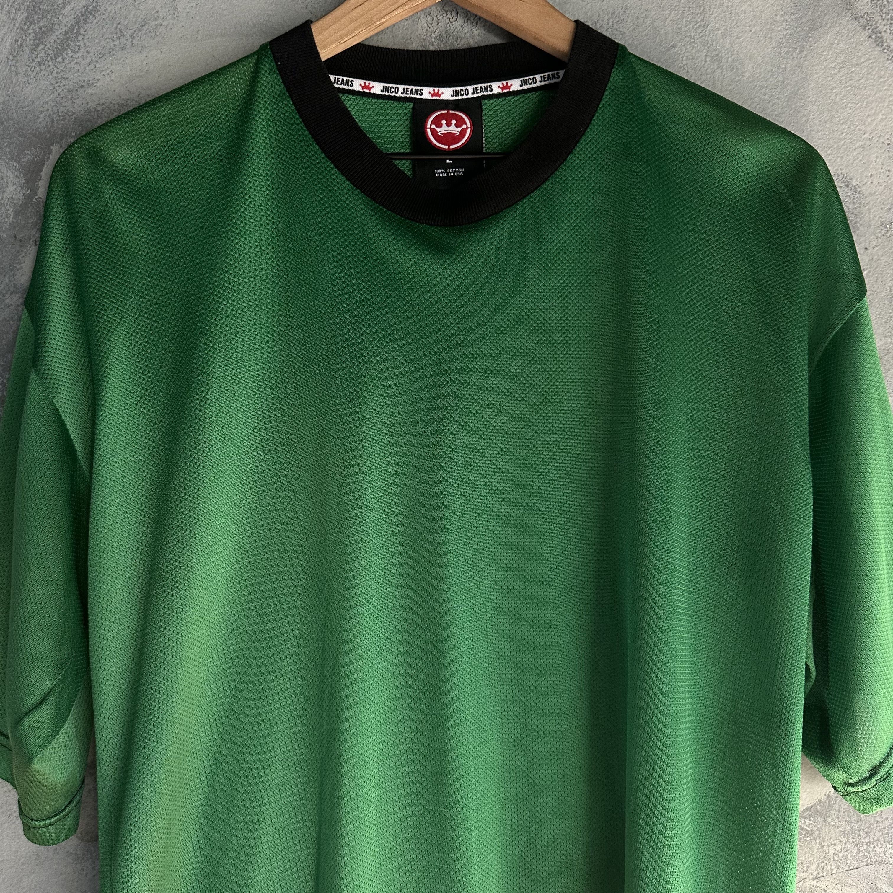 JNCO JNCO Jeans Mesh T Shirt Mens Large Green Y2K Rave Skate Size US L / EU 52-54 / 3 - 2 Thumbnail