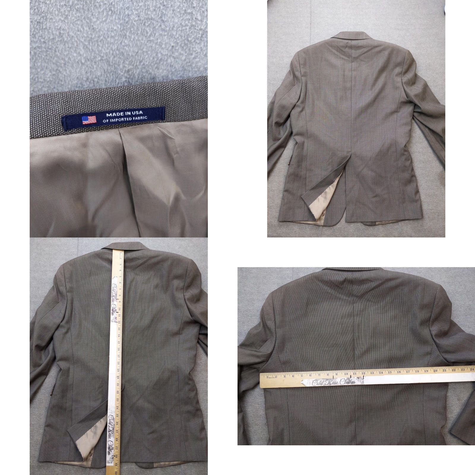 Hart Schaffner Marx Hart Schaffner Marx Blazer Mens 40R Gray Solid Sport Coat Jacket USA Dillard's Size 40R - 8 Thumbnail