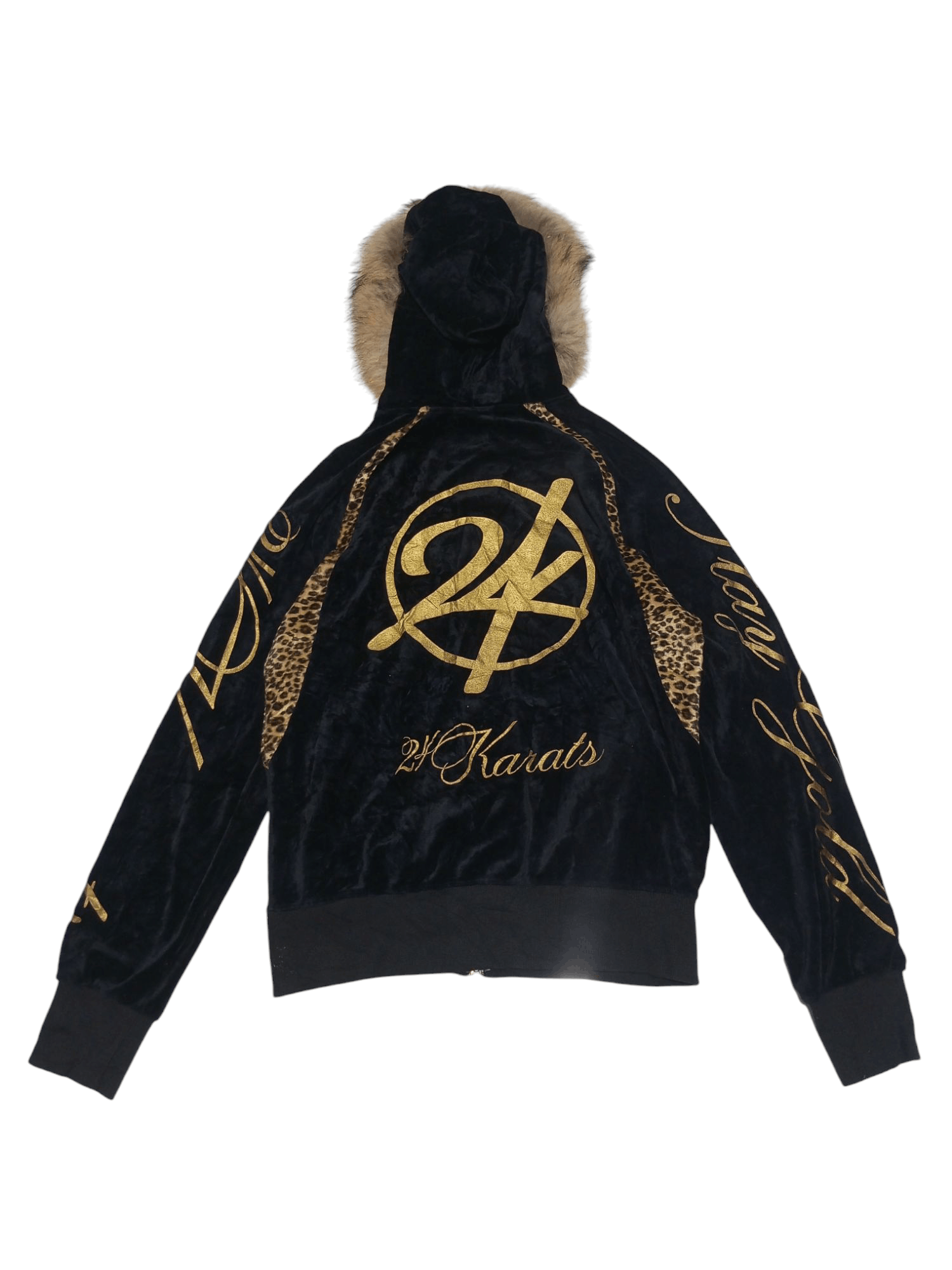 Japanese Brand 24 karats leopard velvet double zipper fur hoodie Size US L / EU 52-54 / 3 - 2 Thumbnail