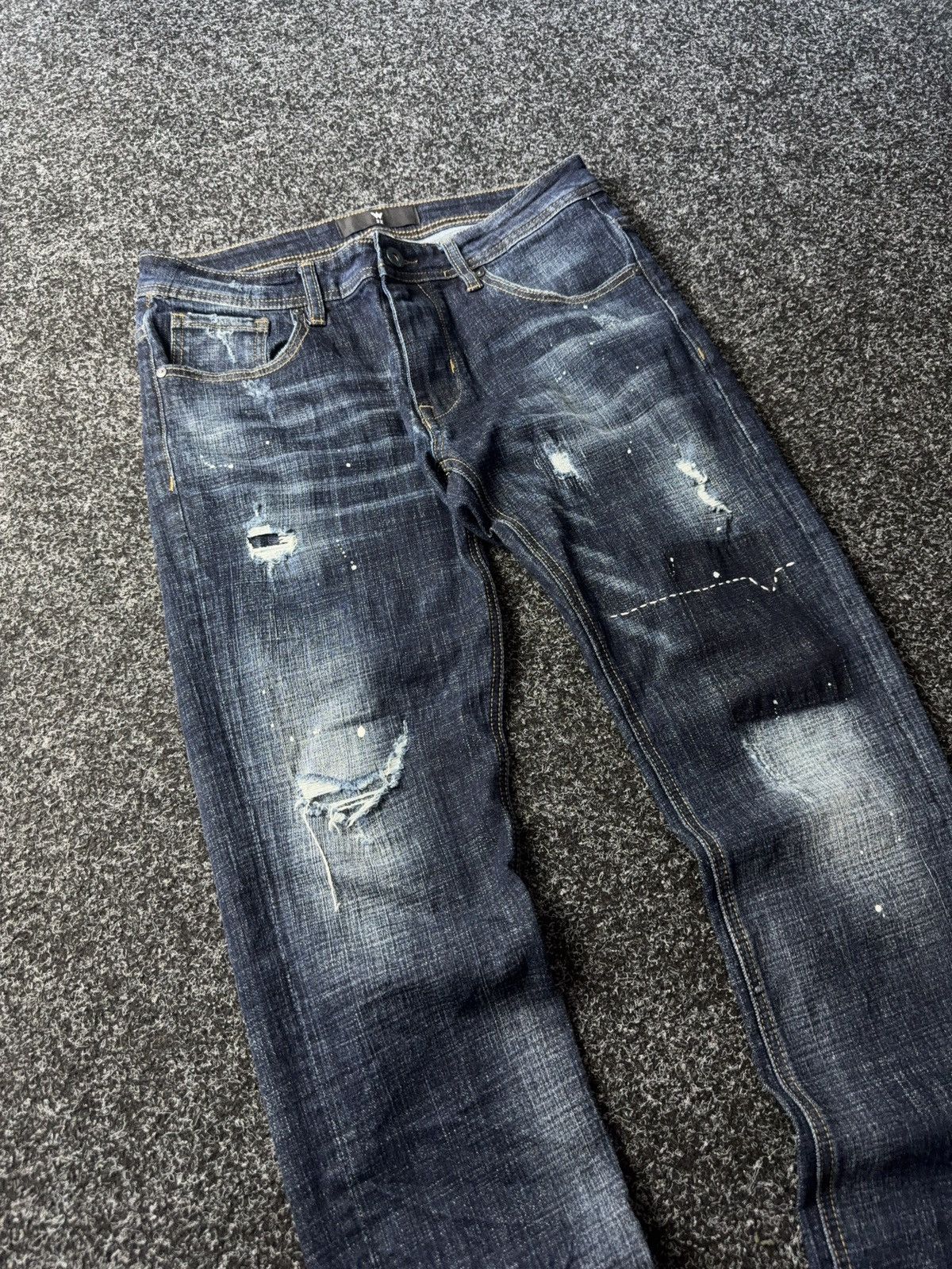 WWE Vintage 00s Wrestling WWE Distressed official denim pants Size US 31 - 4 Thumbnail