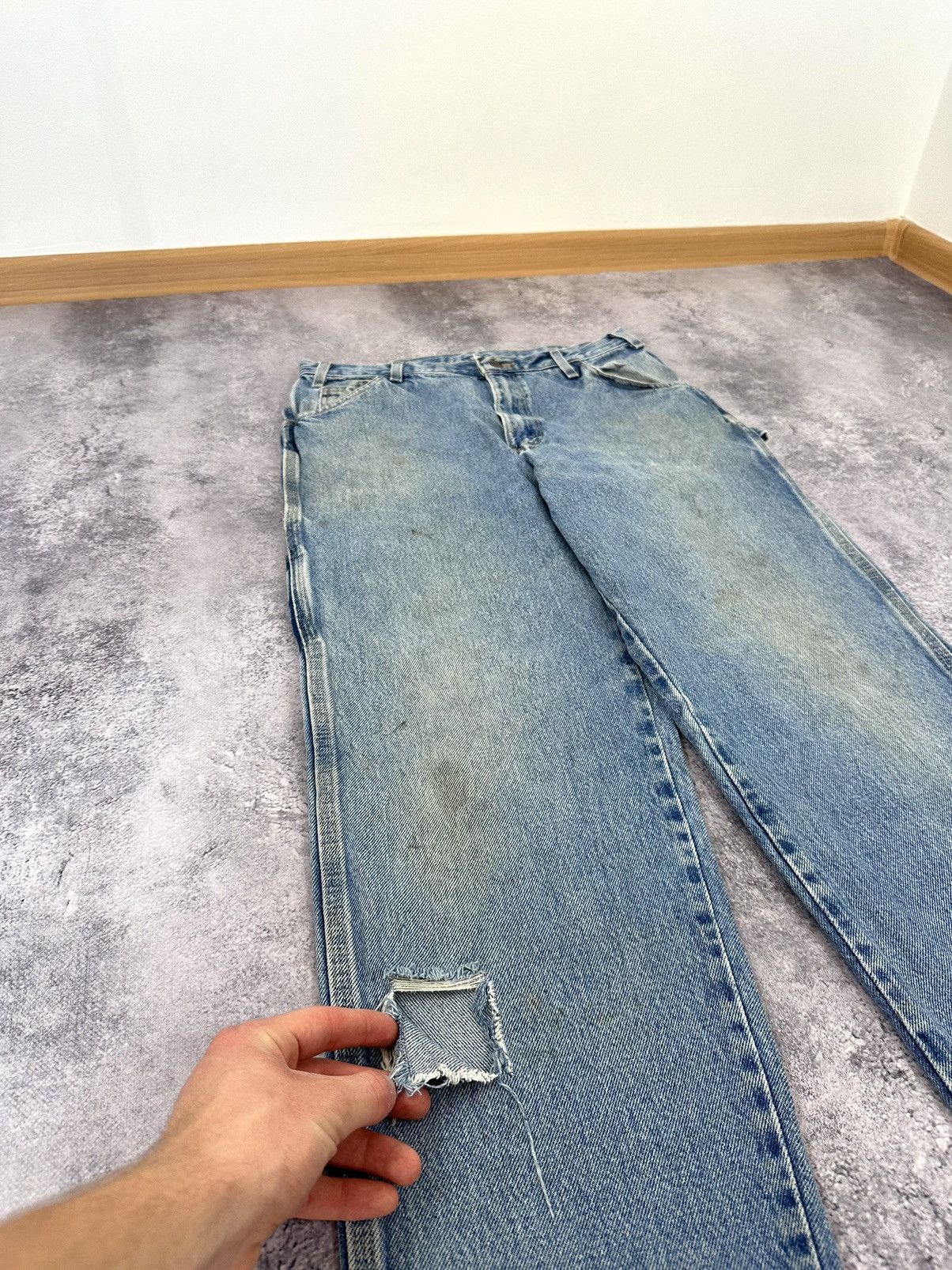 Dickies Vintage Dickies Light Blue Denim Carpenter USA Work Pants Size US 34 / EU 50 - 9 Thumbnail