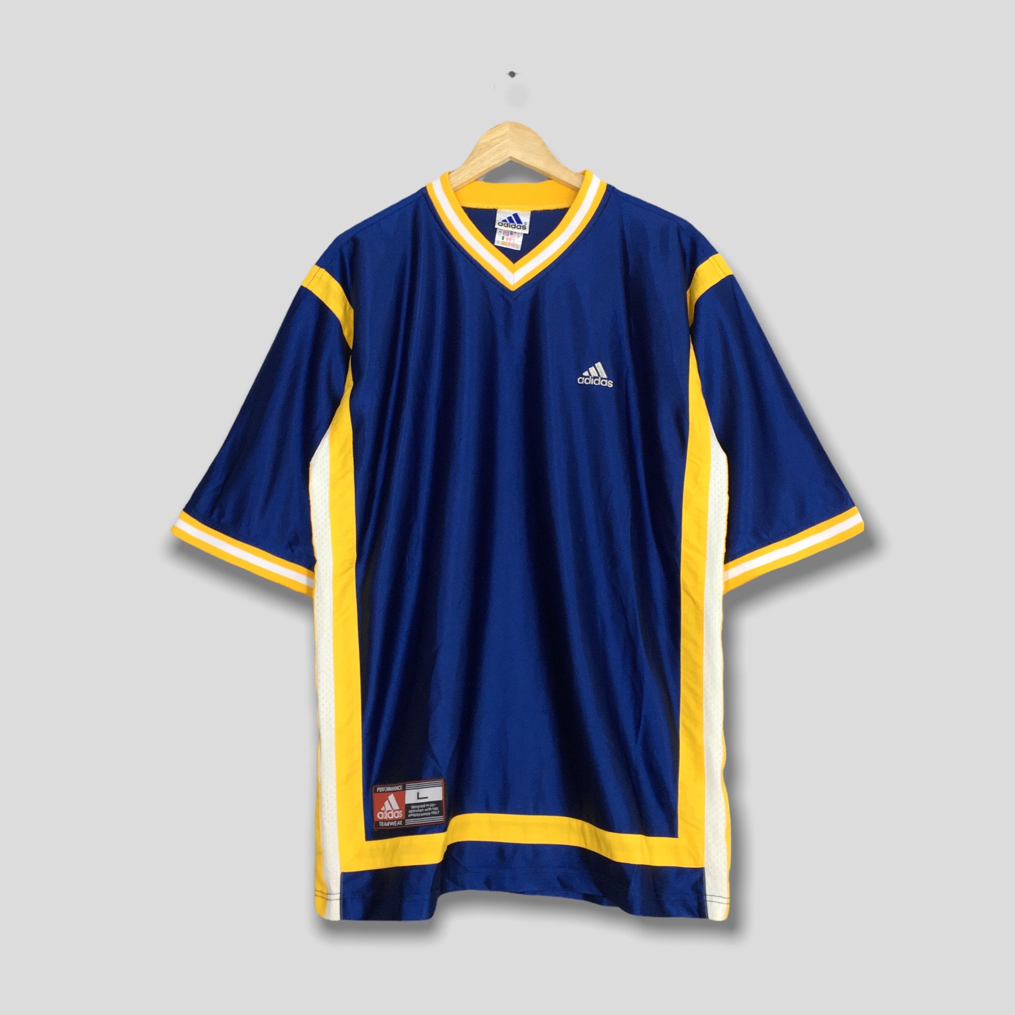 Adidas × Sports Specialties Vintage 90's Soccer Adidas Equipment Blue Jersey Large Size US L / EU 52-54 / 3 - 1 Thumbnail