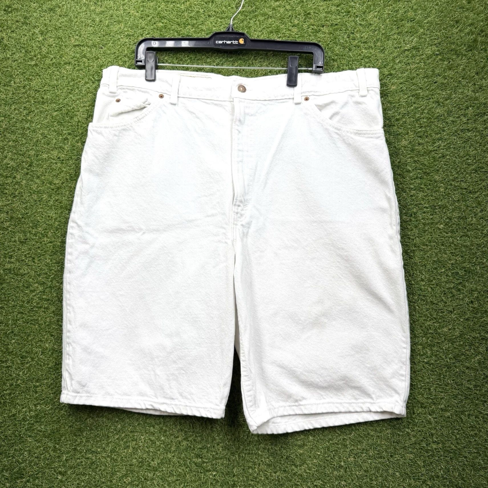 Levi's VINTAGE Levi's 550 Jean Shorts Mens 42 Orange Tab Relaxed Fit Bermuda Blue Cotton 90s Grunge Y2K Skater Men Size US 42 / EU 58 - 2 Thumbnail