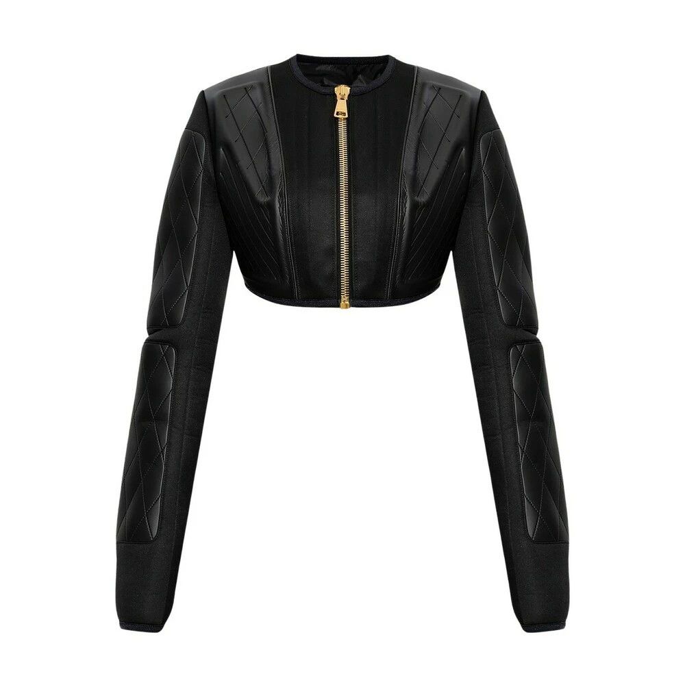 o1srvl11e1123 Jersey Crop Top in Black