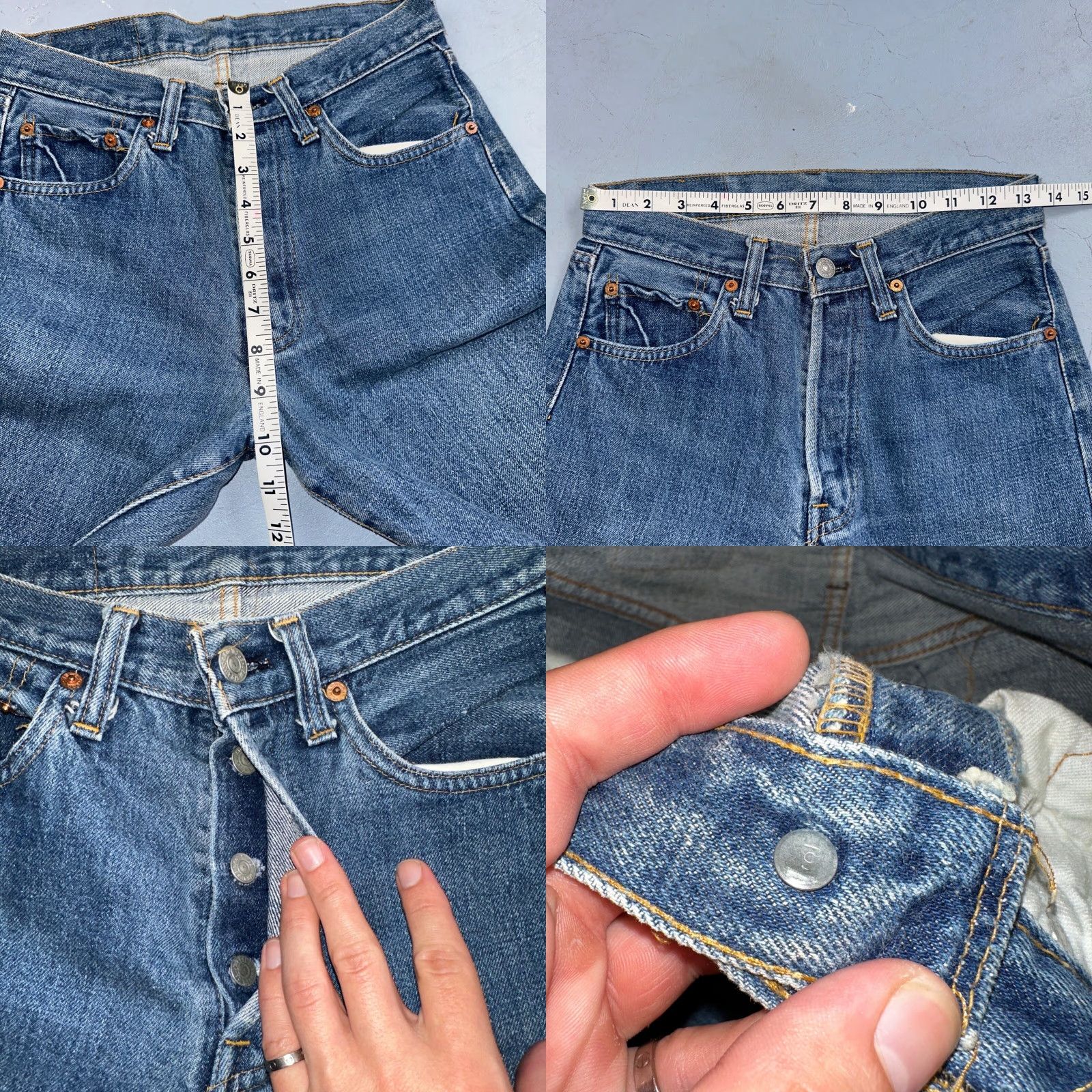 Levi's VINTAGE Levi's 501 Jeans Men Regular 28 Blue Denim Cotton Button 34 Inseam 80s 70s USA Distressed Comfort Straight XX Model 501 XX Size US 28 / EU 44 - 8 Thumbnail